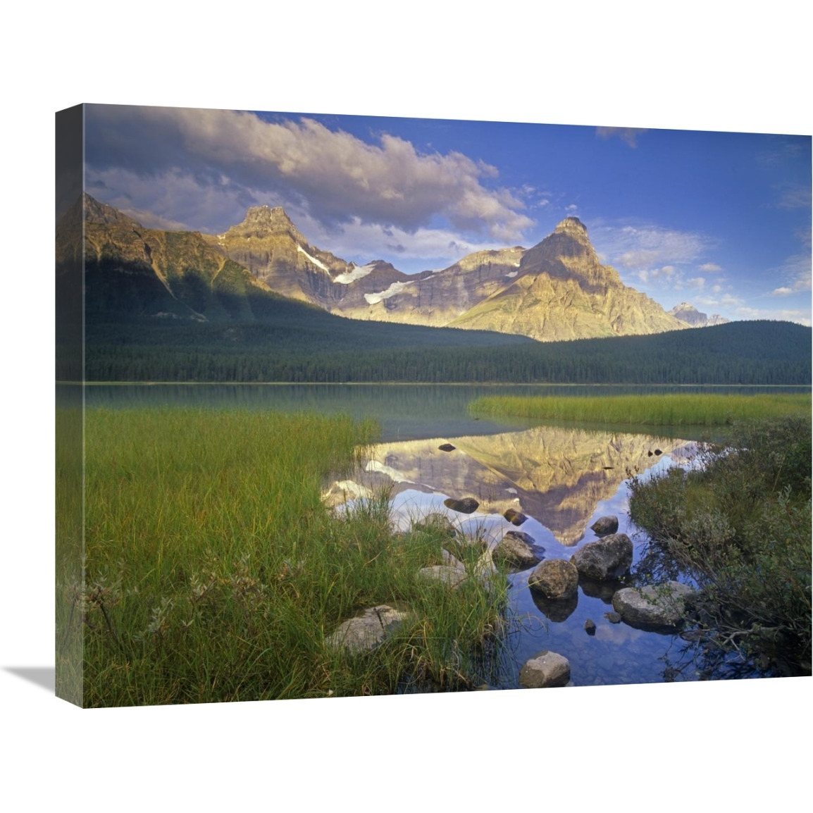Howse Peak and Mount Chephren, Waterfowl Lake, Banff National Park, Alberta, Canada-Canvas Art-24&quotx20"