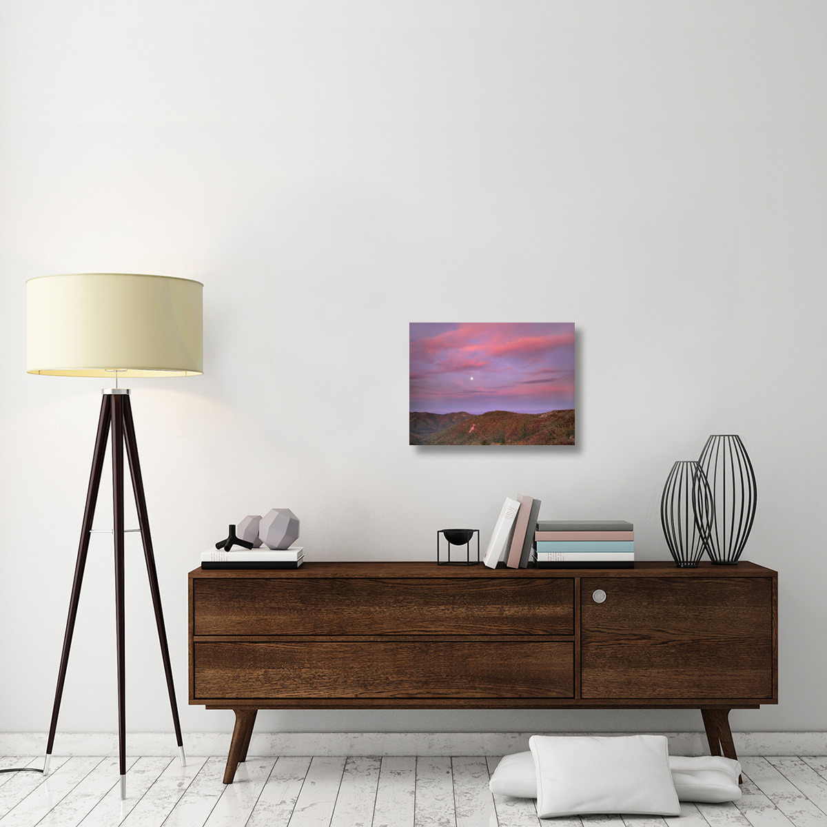 Moon over Blue Ridge Range and Lost Cove Cliffs, Blue Ridge Parkway, North Carolina-Canvas Art-24&quotx18"