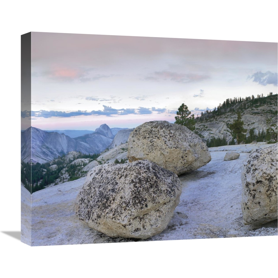 Granite boulders and Half Dome at Olmsted Point, Yosemite National Park, California-Canvas Art-22&quotx18.26"