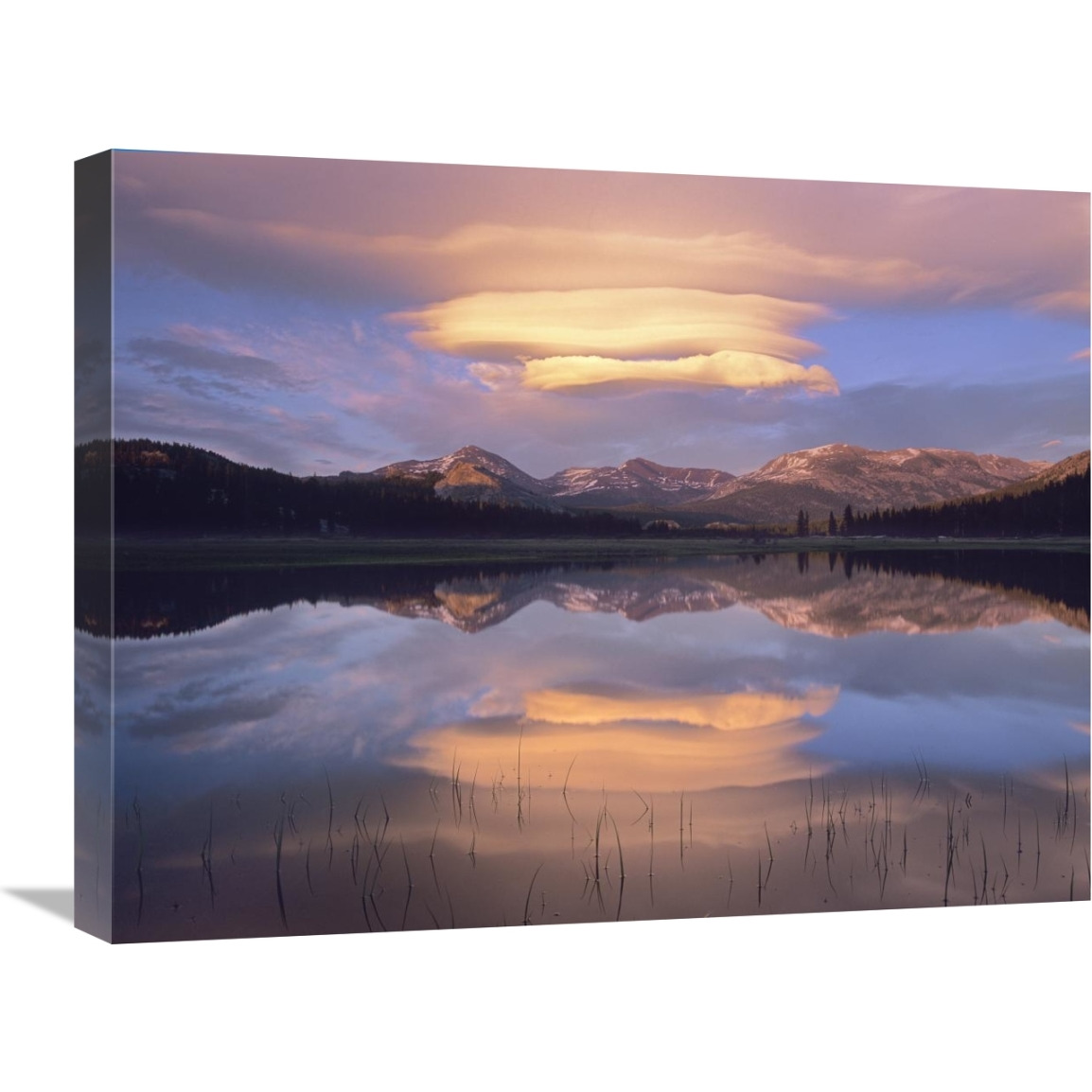Lenticular clouds over Mount Dana, Mount Gibbs, and Mammoth Peak at Tuolumne Meadows, Yosemite National Park, California-Canvas Art-24&quotx18"