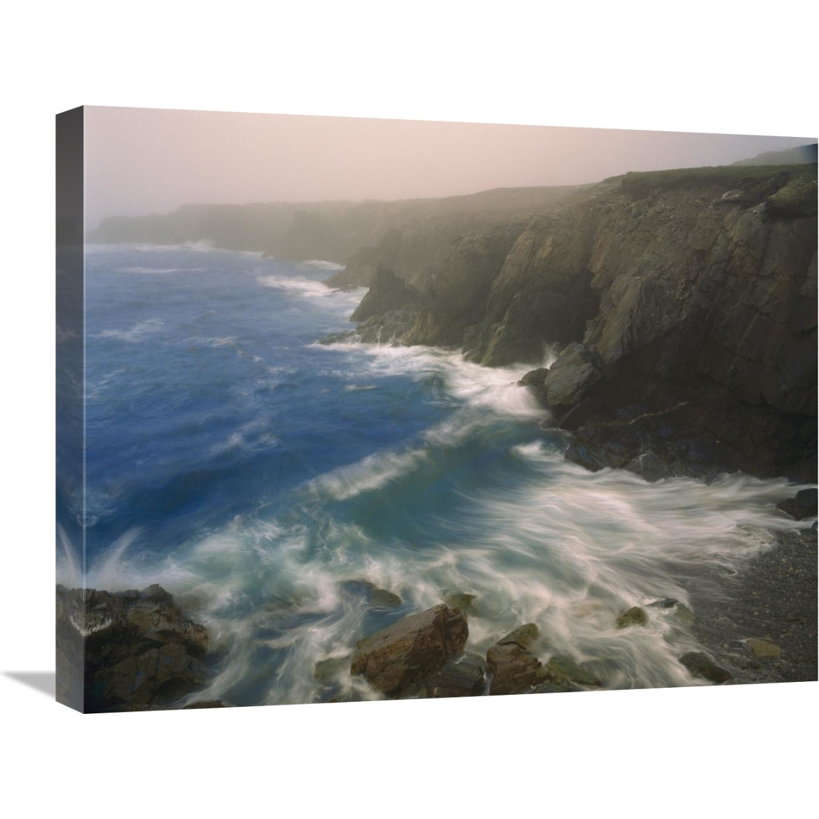 Coastline in fog, Cape Breton Island, Nova Scotia, Canada-Canvas Art-24&quotx20"