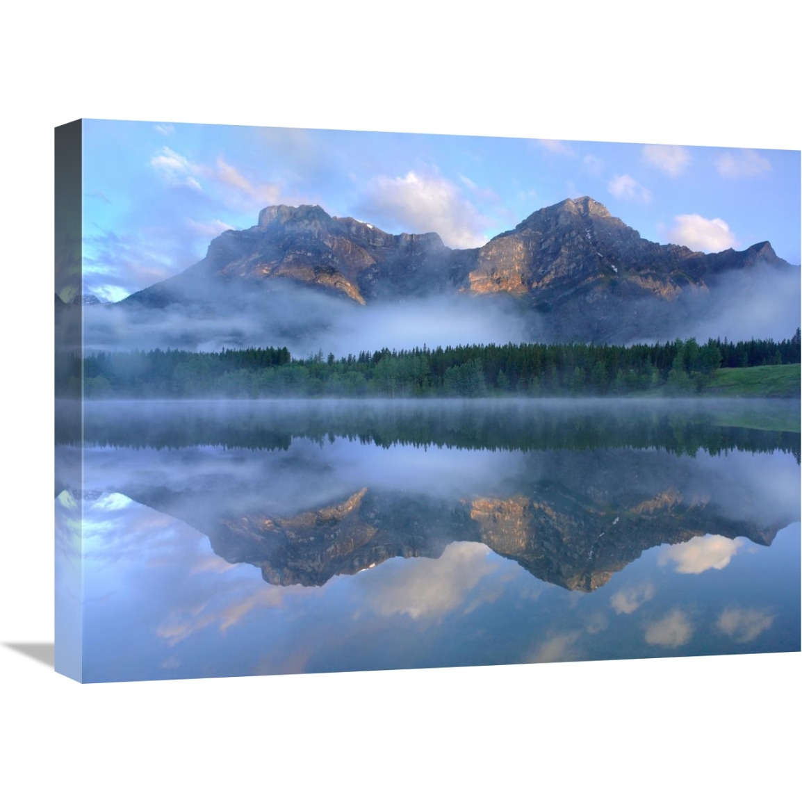 Fortress Mountain shrouded in fog, Kananaskis Country, Alberta, Canada-Canvas Art-24&quotx18"