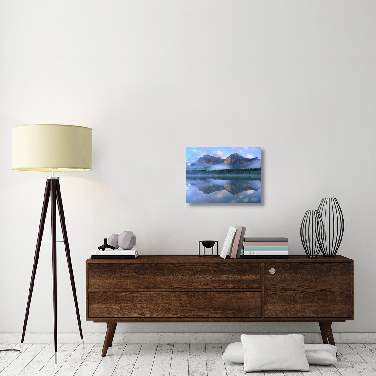 Fortress Mountain shrouded in fog, Kananaskis Country, Alberta, Canada-Canvas Art-24&quotx18"