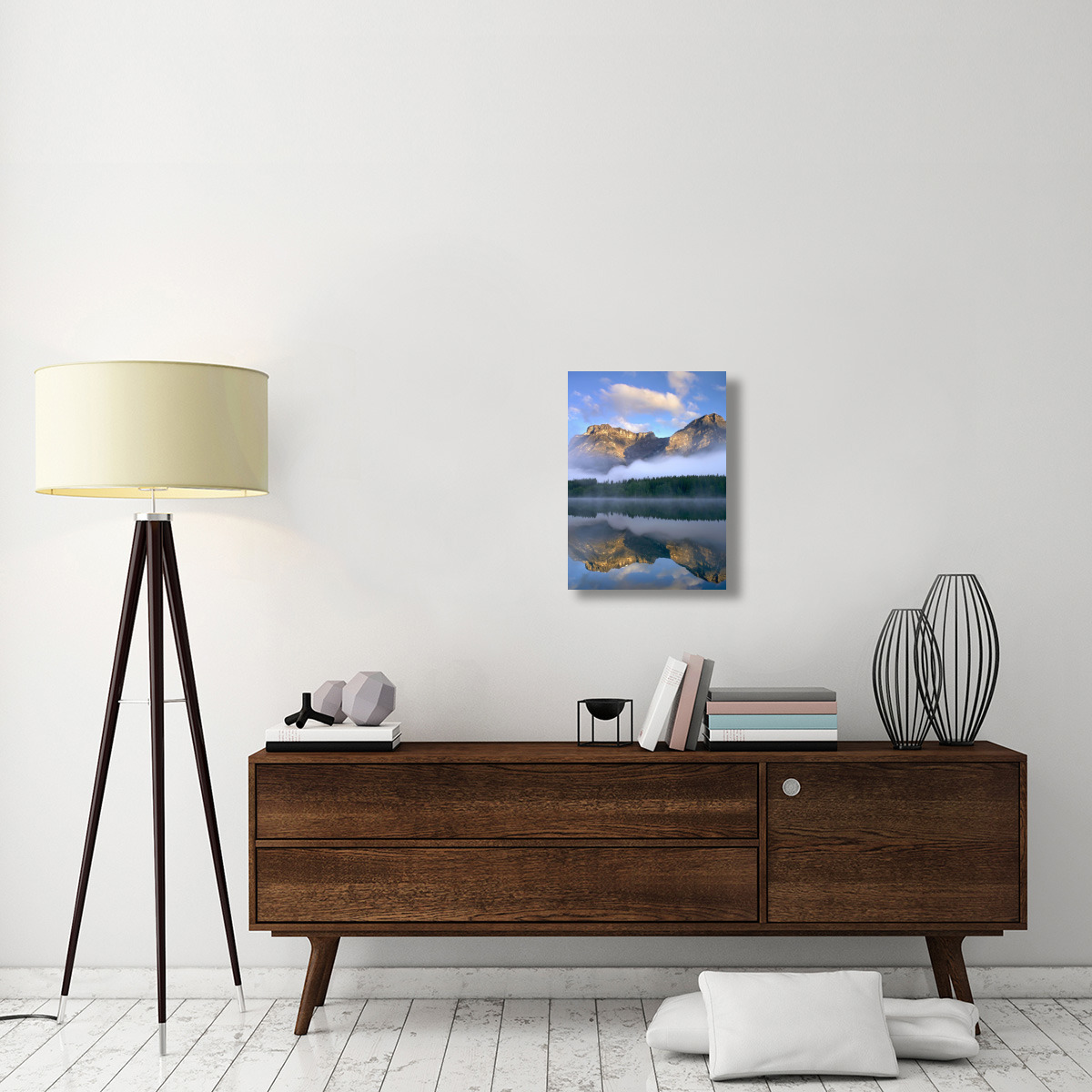 Morning light on Mt Kidd as seen from Wedge Pond, Alberta, Canada-Canvas Art-18&quotx24"