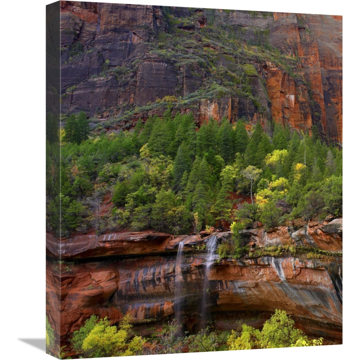 Cascades at Emerald Pools, Zion National Park, Utah-Canvas Art-18.26&quotx22"