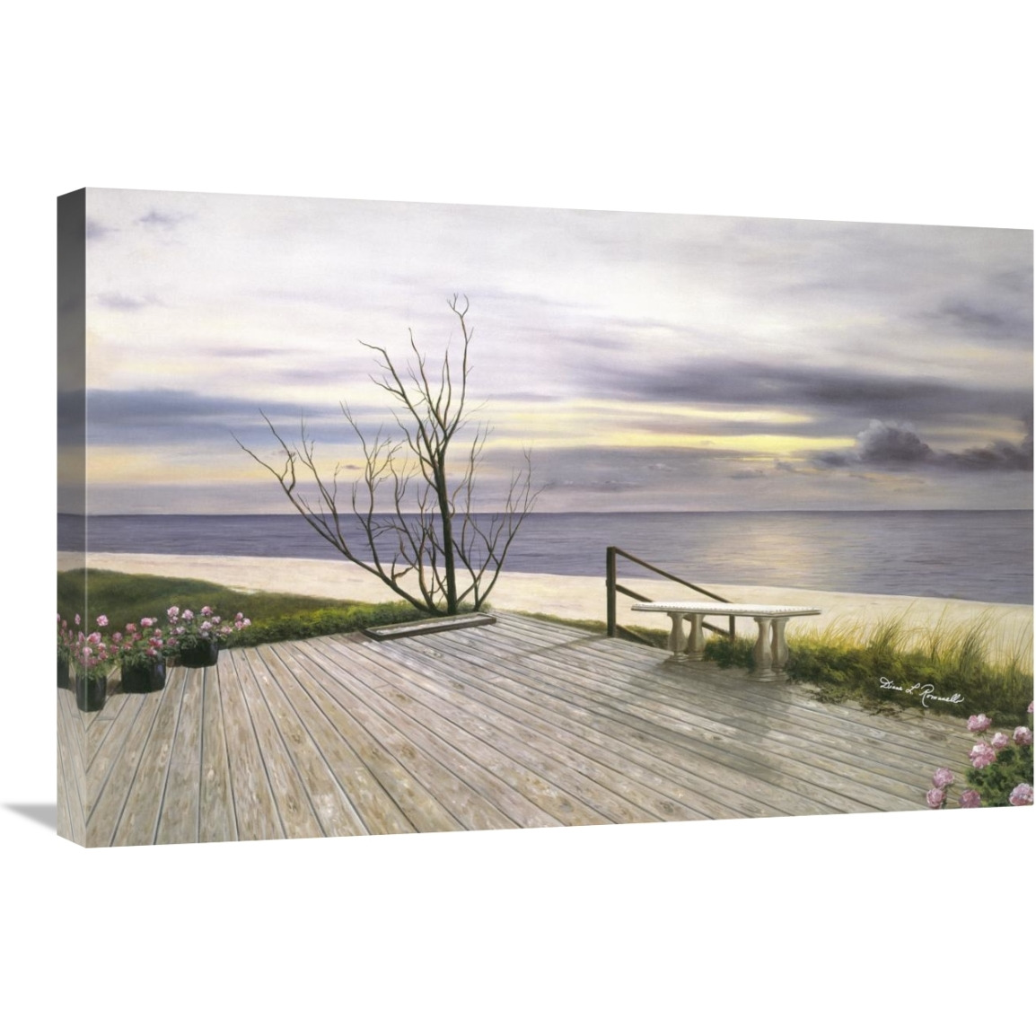 Sunset & Flowers-Canvas Art-30&quotx20"