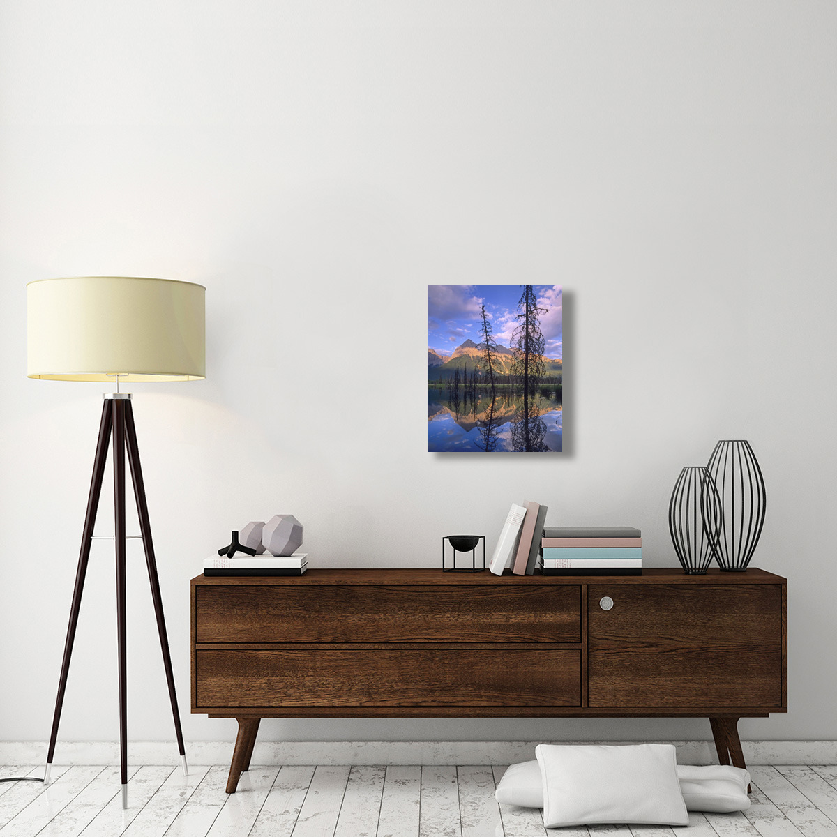 Chancellor Peak reflected in lake, Yoho National Park, BC, Canada-Canvas Art-20&quotx24"