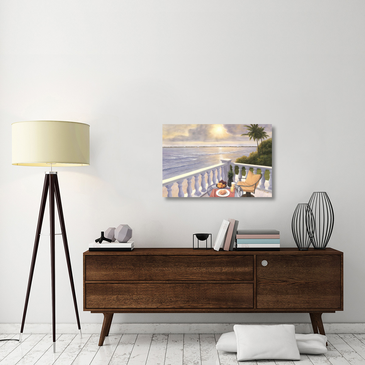 Breakfast on the Veranda-Canvas Art-36&quotx24"