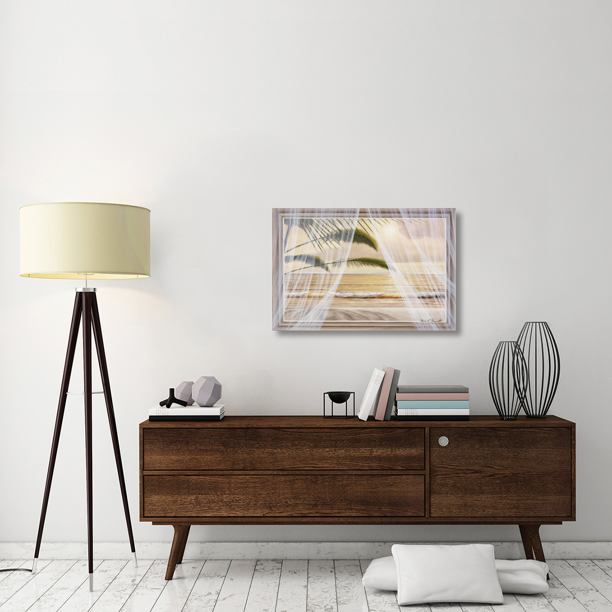 Surf & Palm View-Canvas Art-36&quotx24"