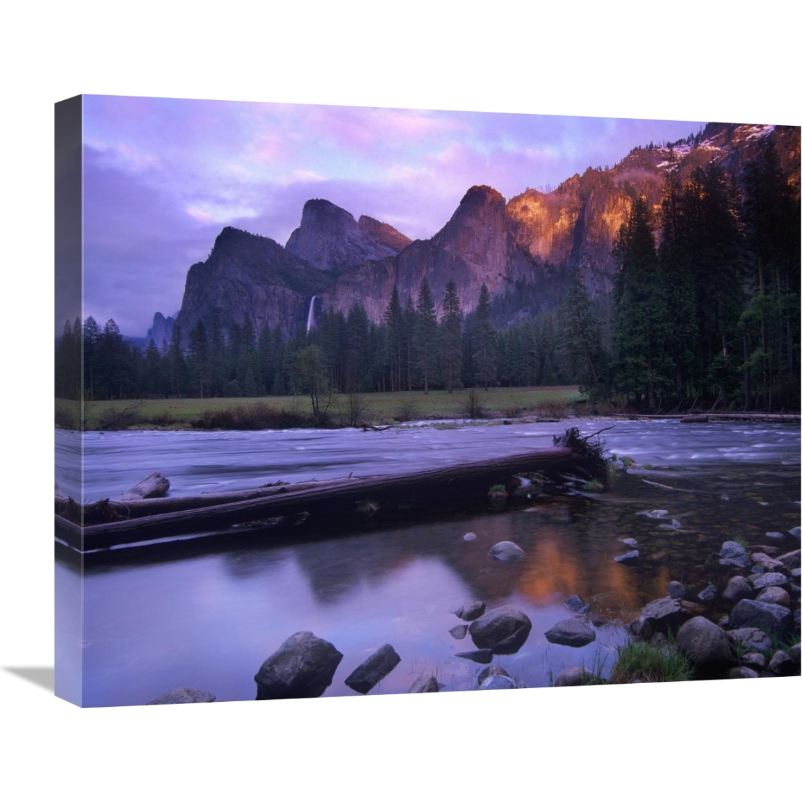 Bridalveil Fall and the Merced River, Yosemite Valley, Yosemite NP, California-Canvas Art-24&quotx20"