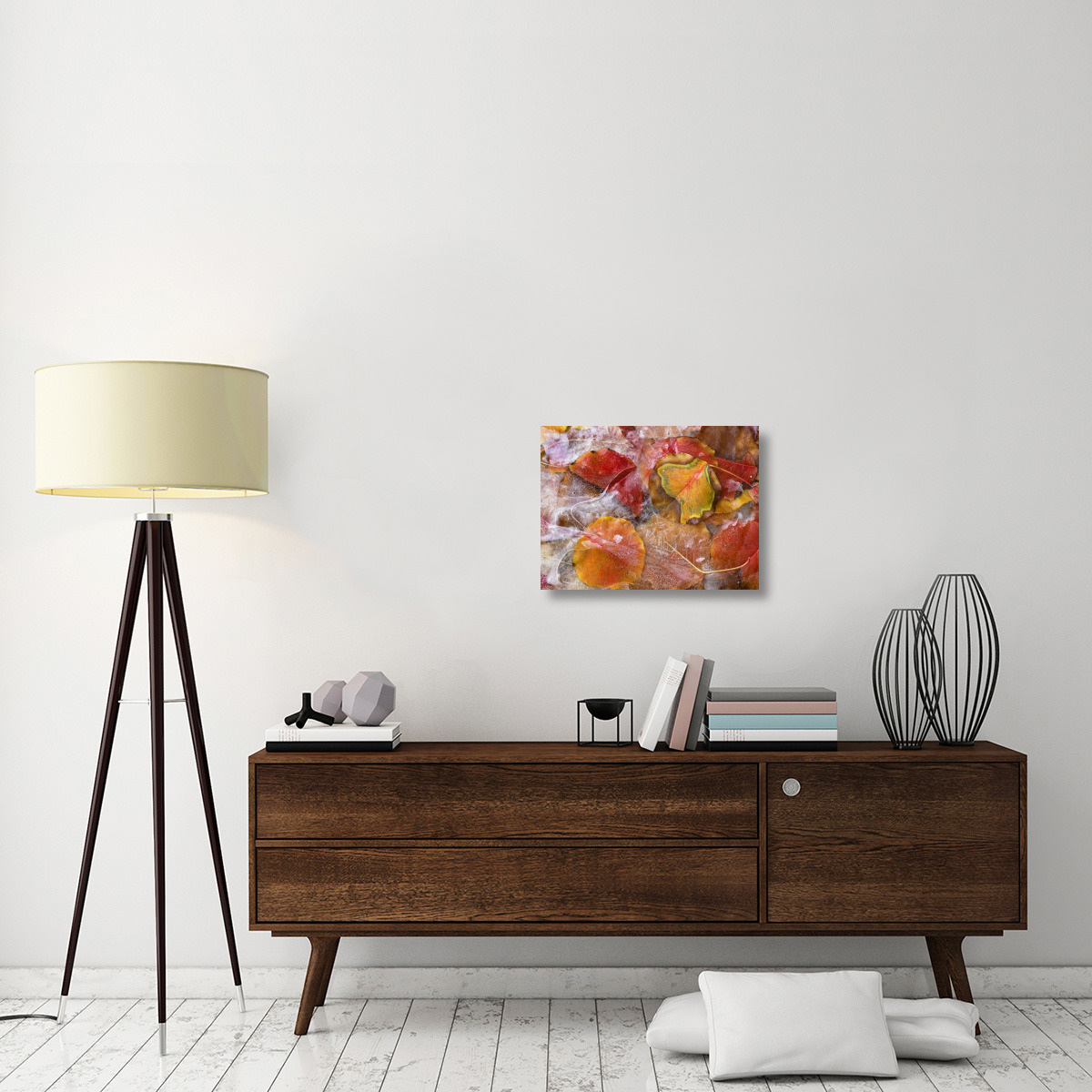 Cottonwood frozen leaves, North America-Canvas Art-24&quotx18"