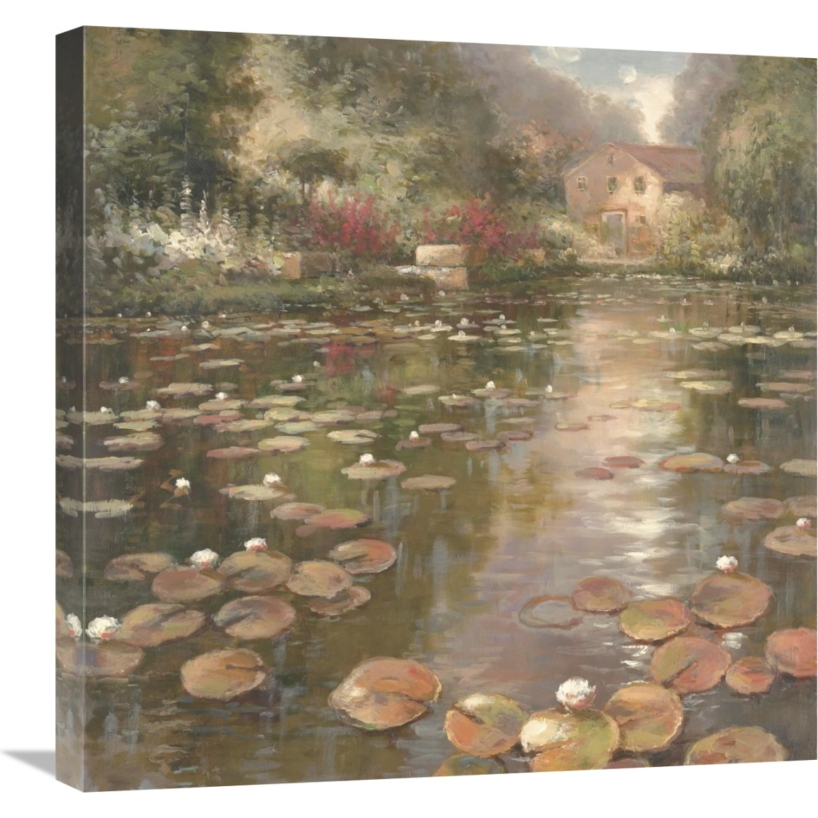 Lily Pond - Pastel Version-Canvas Art-24&quotx24"