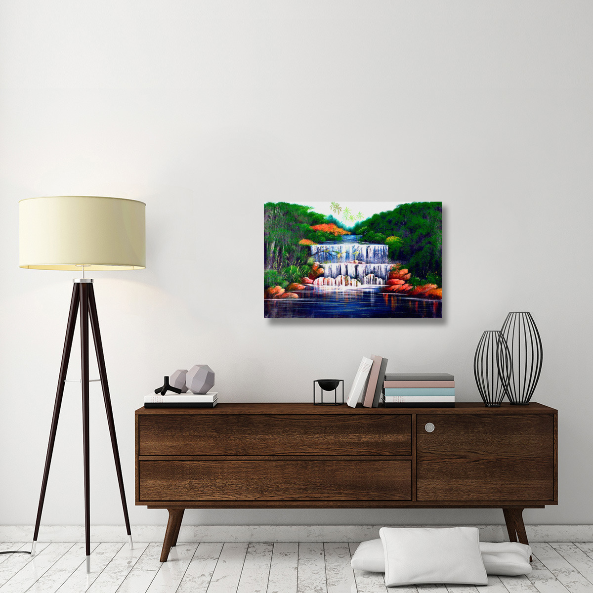 The Grand Waterfall Vivid-Canvas Art-36&quotx24"