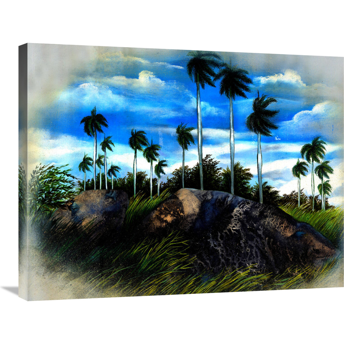Windy Palms-Canvas Art-32&quotx24"