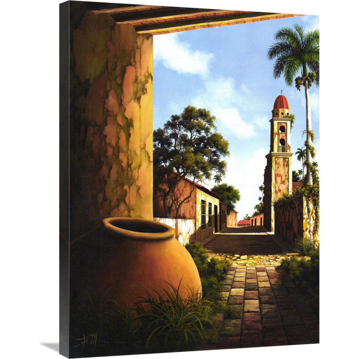 The Courtyard-Canvas Art-24&quotx32"