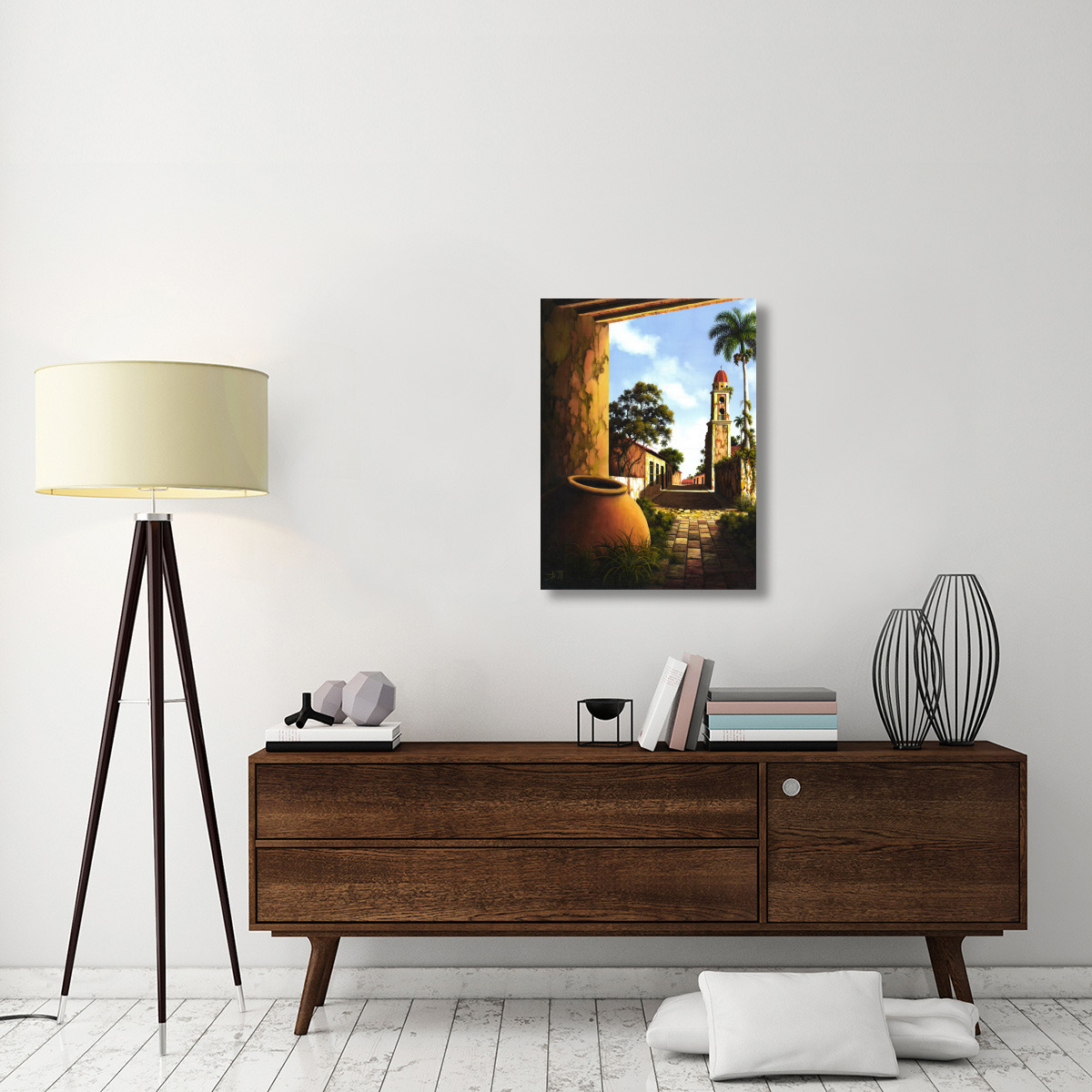 The Courtyard-Canvas Art-24&quotx32"