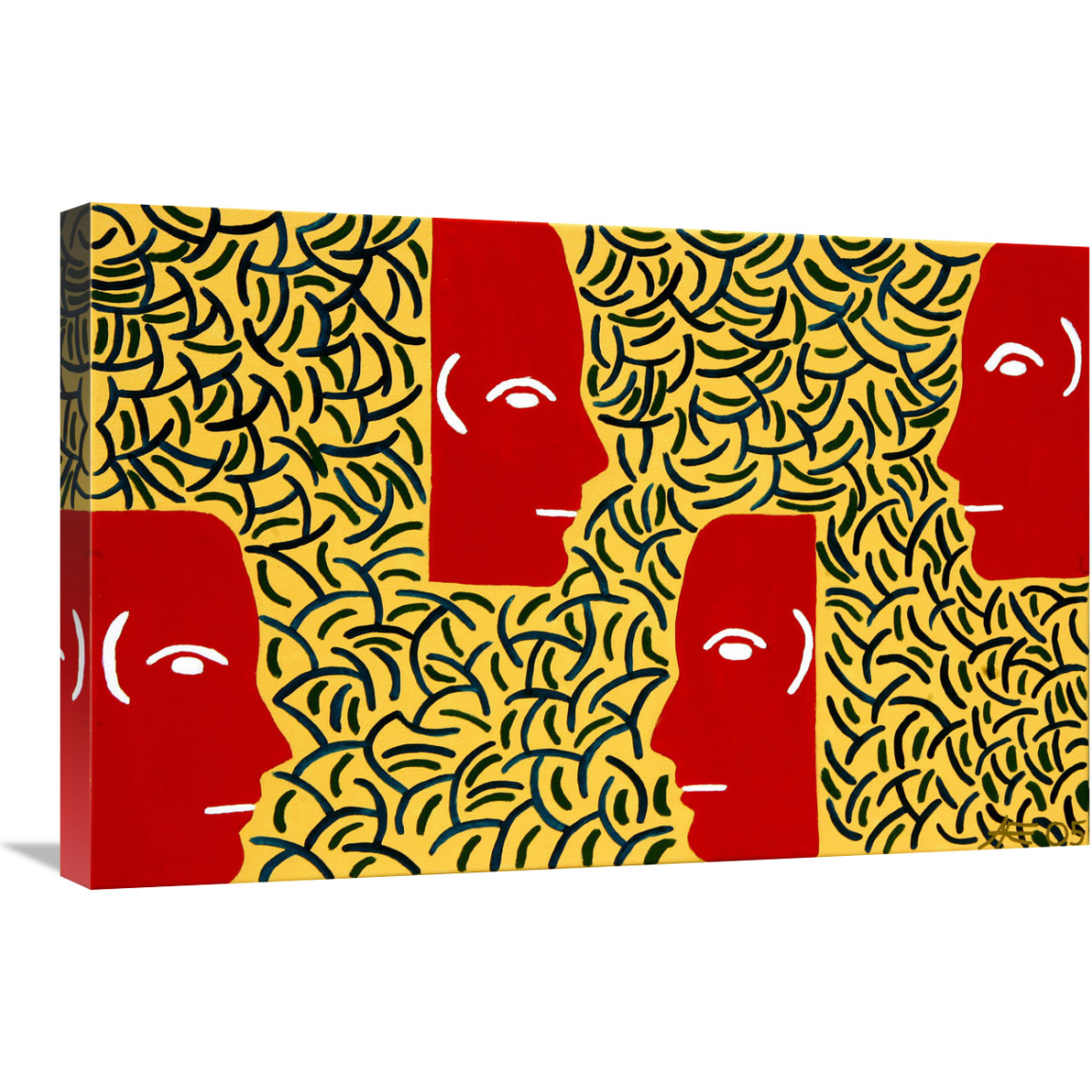 Red Faces-Canvas Art-30&quotx20"