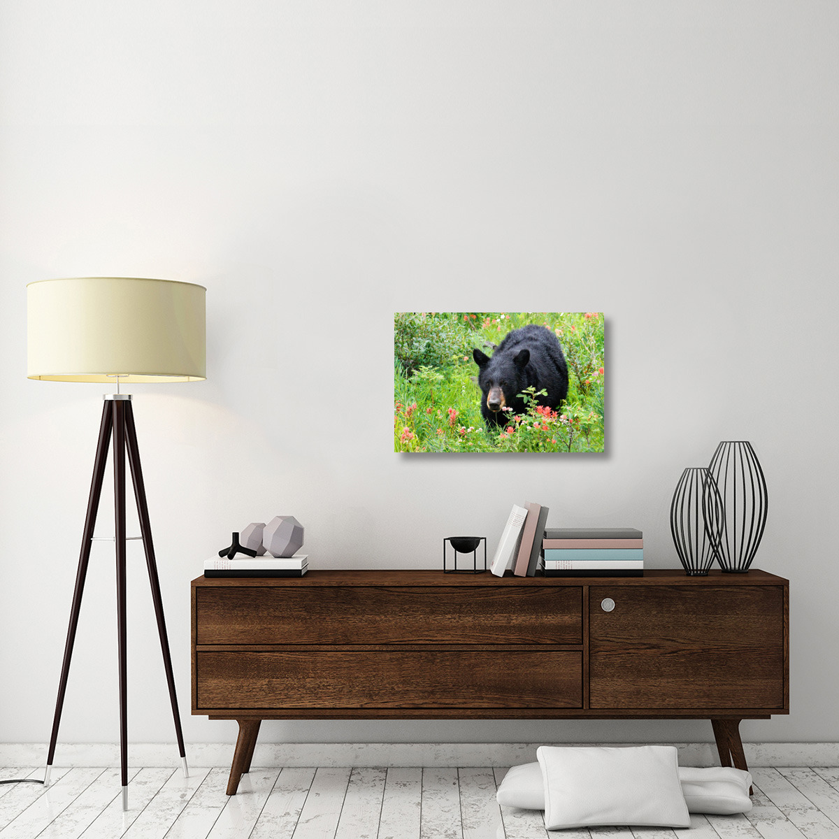 Wildflower Bear-Canvas Art-30&quotx20.1"