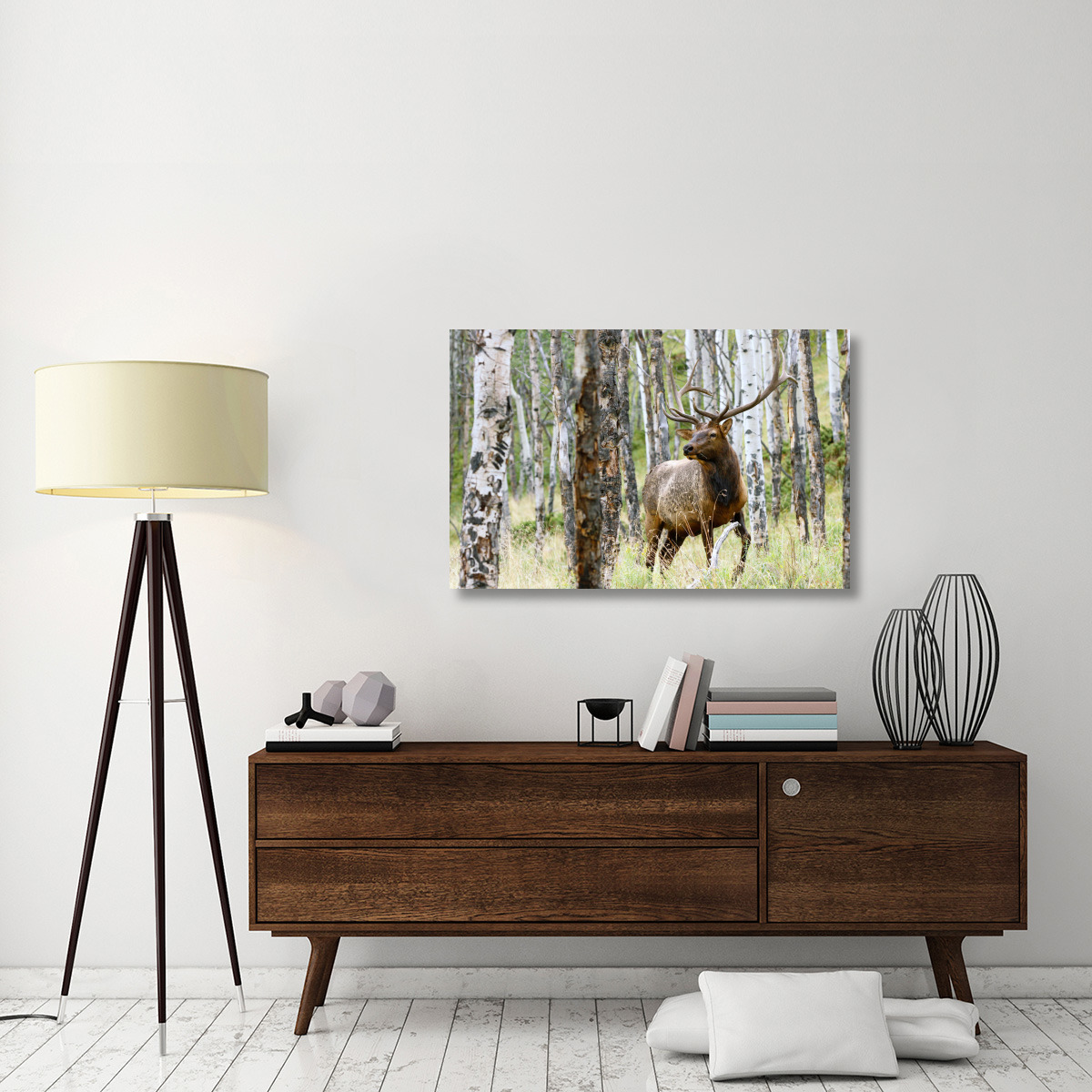 Elk in the Aspens-Canvas Art-44&quotx28.6"