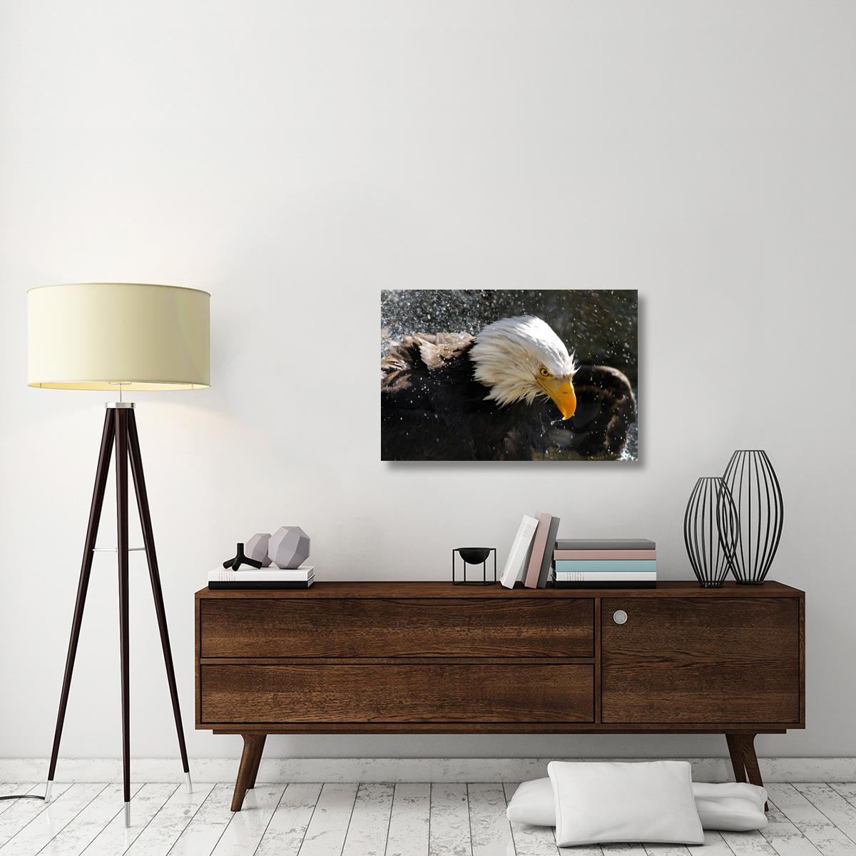 Bald Eagle Fisherman-Canvas Art-36&quotx24.12"