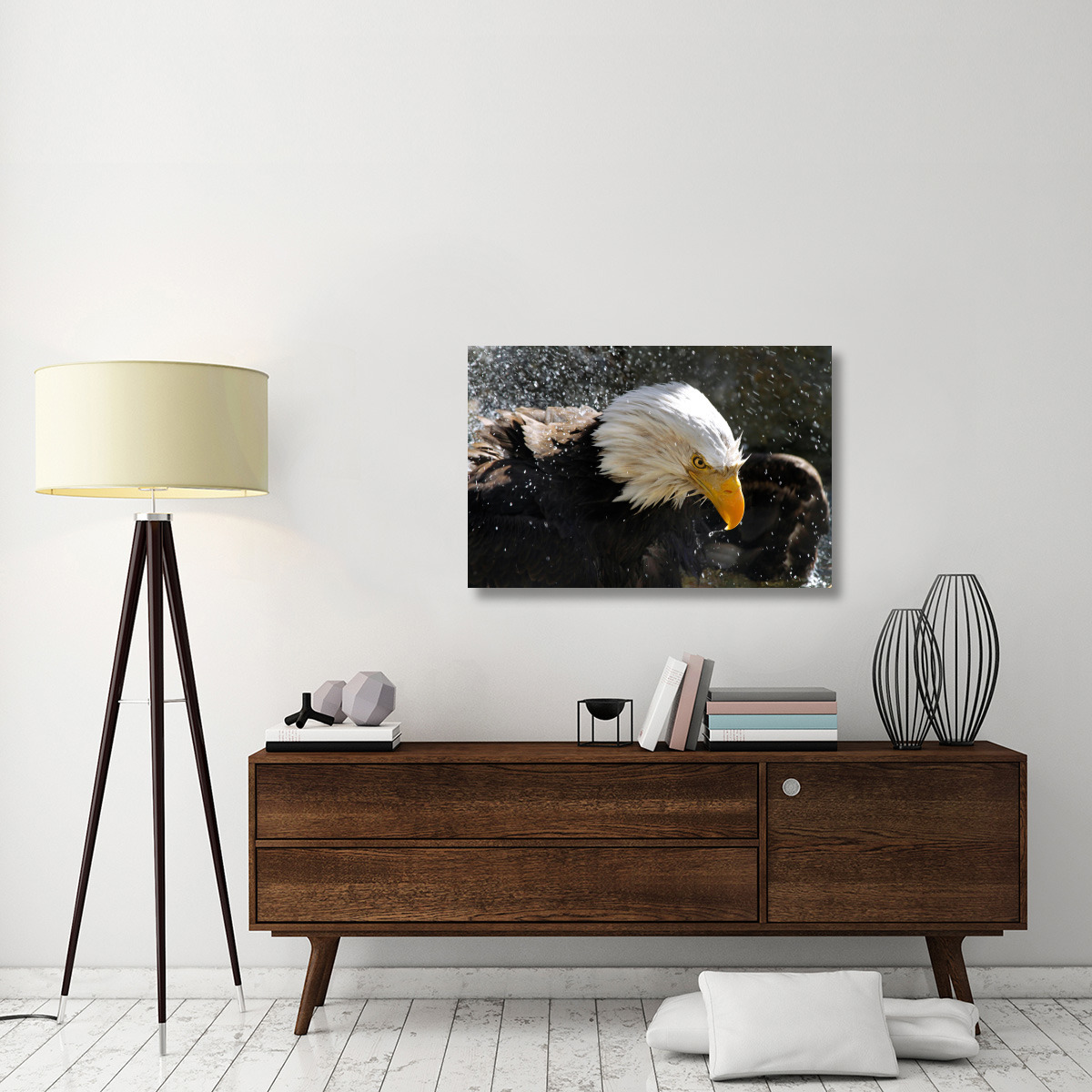 Bald Eagle Fisherman-Canvas Art-40&quotx26.8"