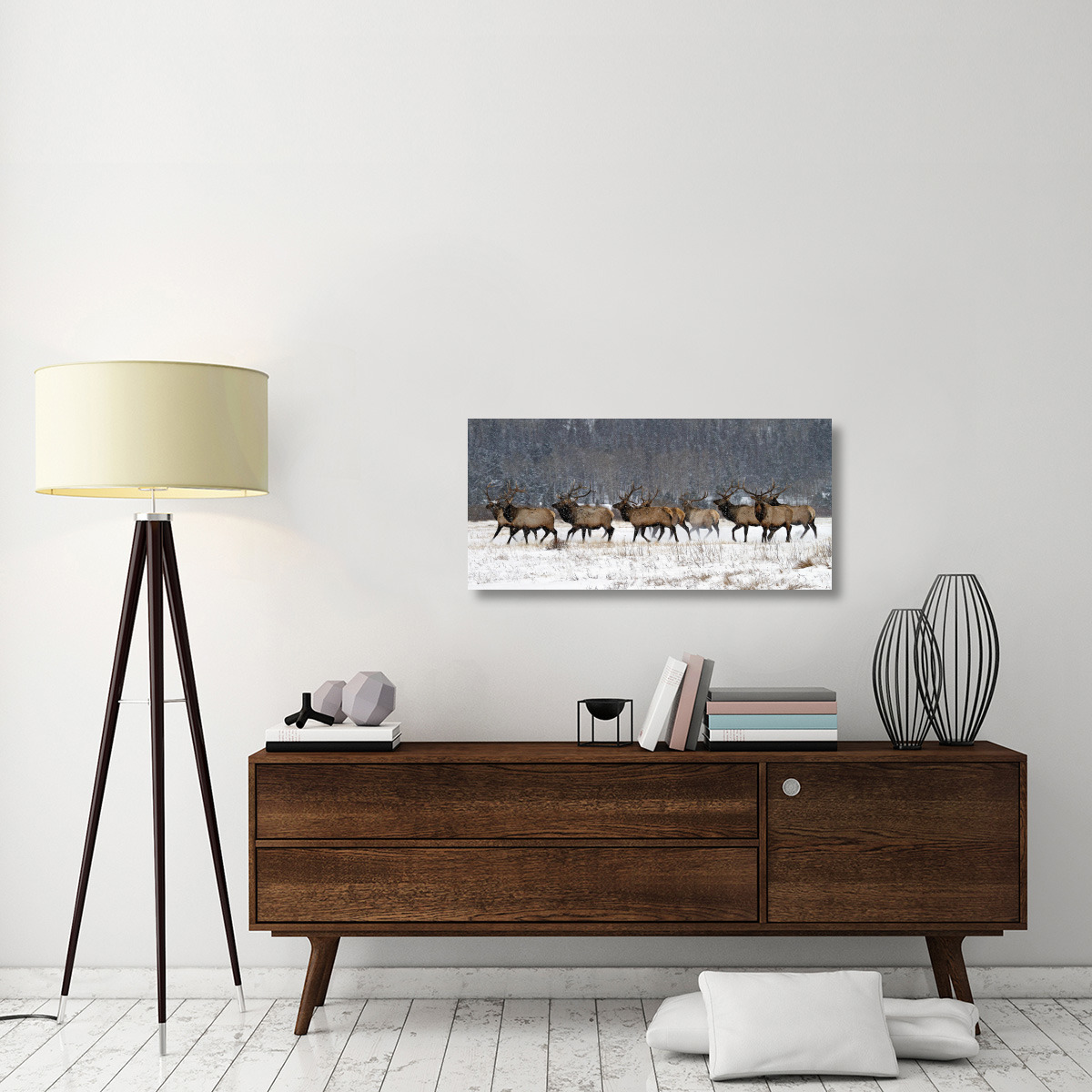 Running in the Snow-Canvas Art-40&quotx18.8"