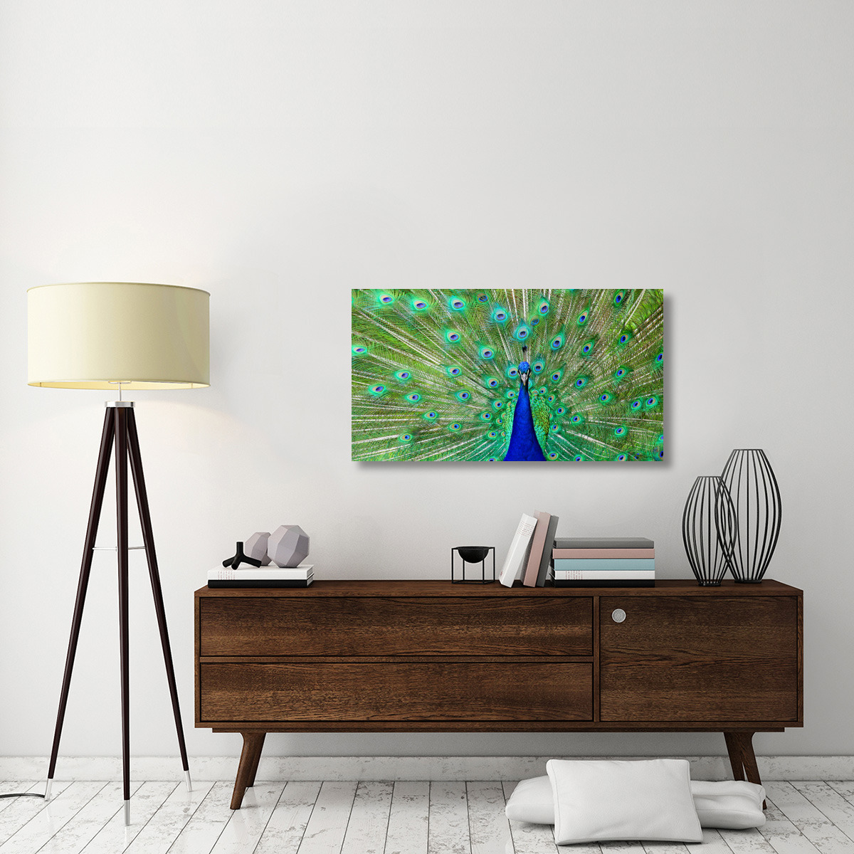 Majestic Peacock I-Canvas Art-44&quotx24.2"