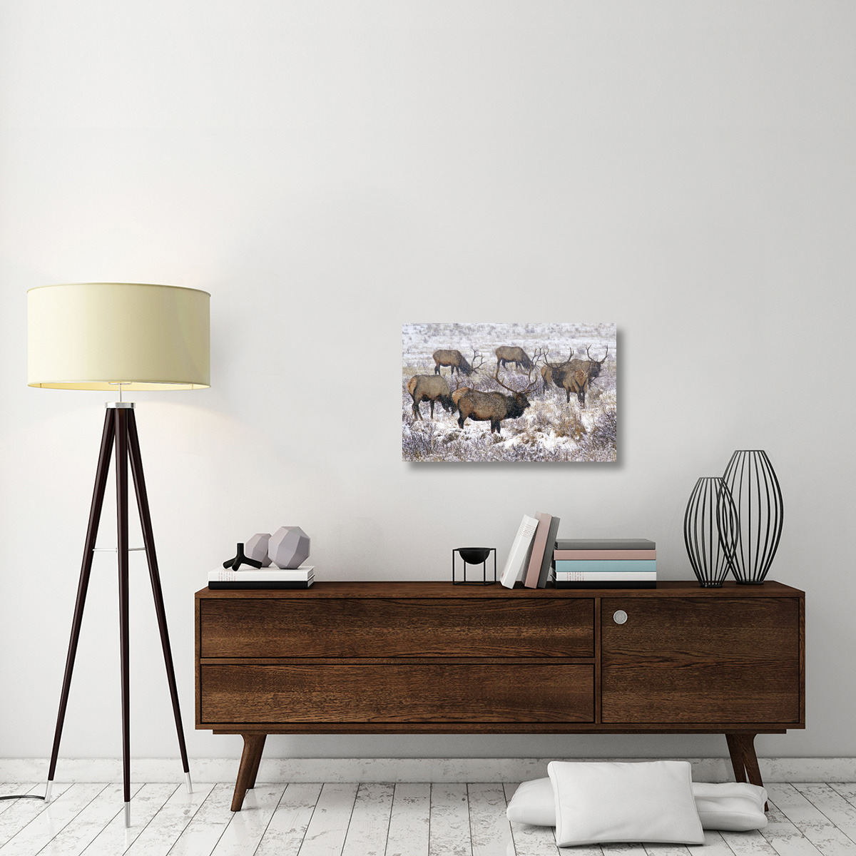 Searching the Snowy Meadow-Canvas Art-30&quotx19.5"
