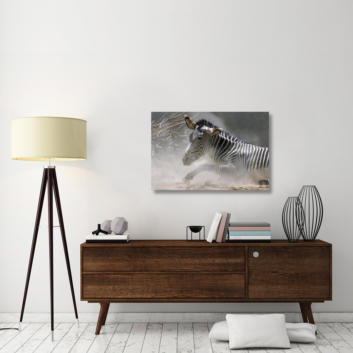 Zebra in the Dust-Canvas Art-40&quotx26.8"