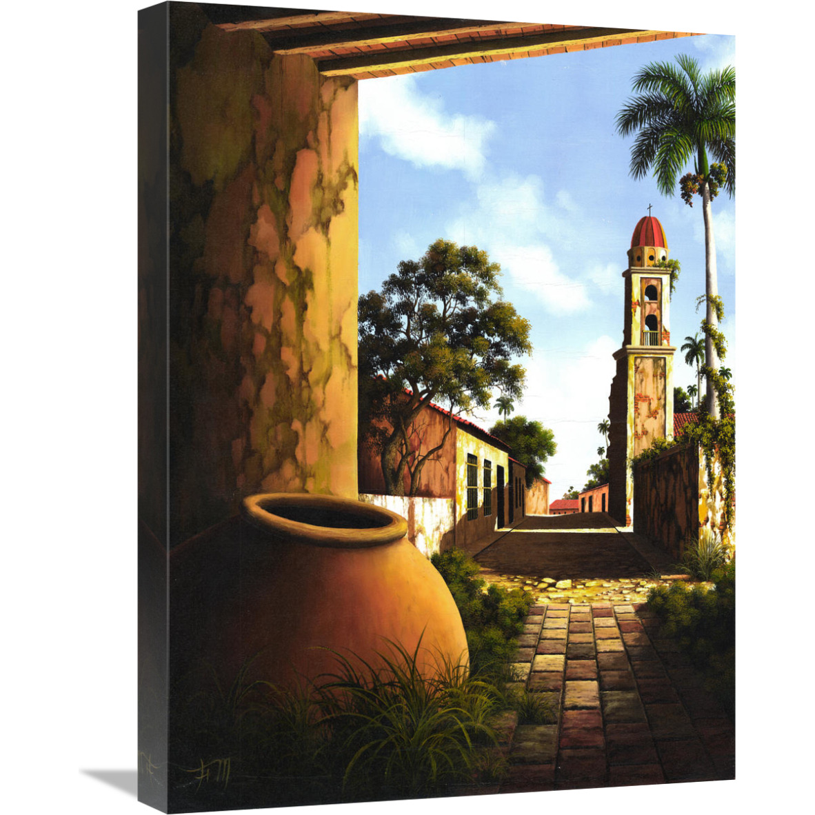 The Courtyard-Canvas Art-18&quotx24"