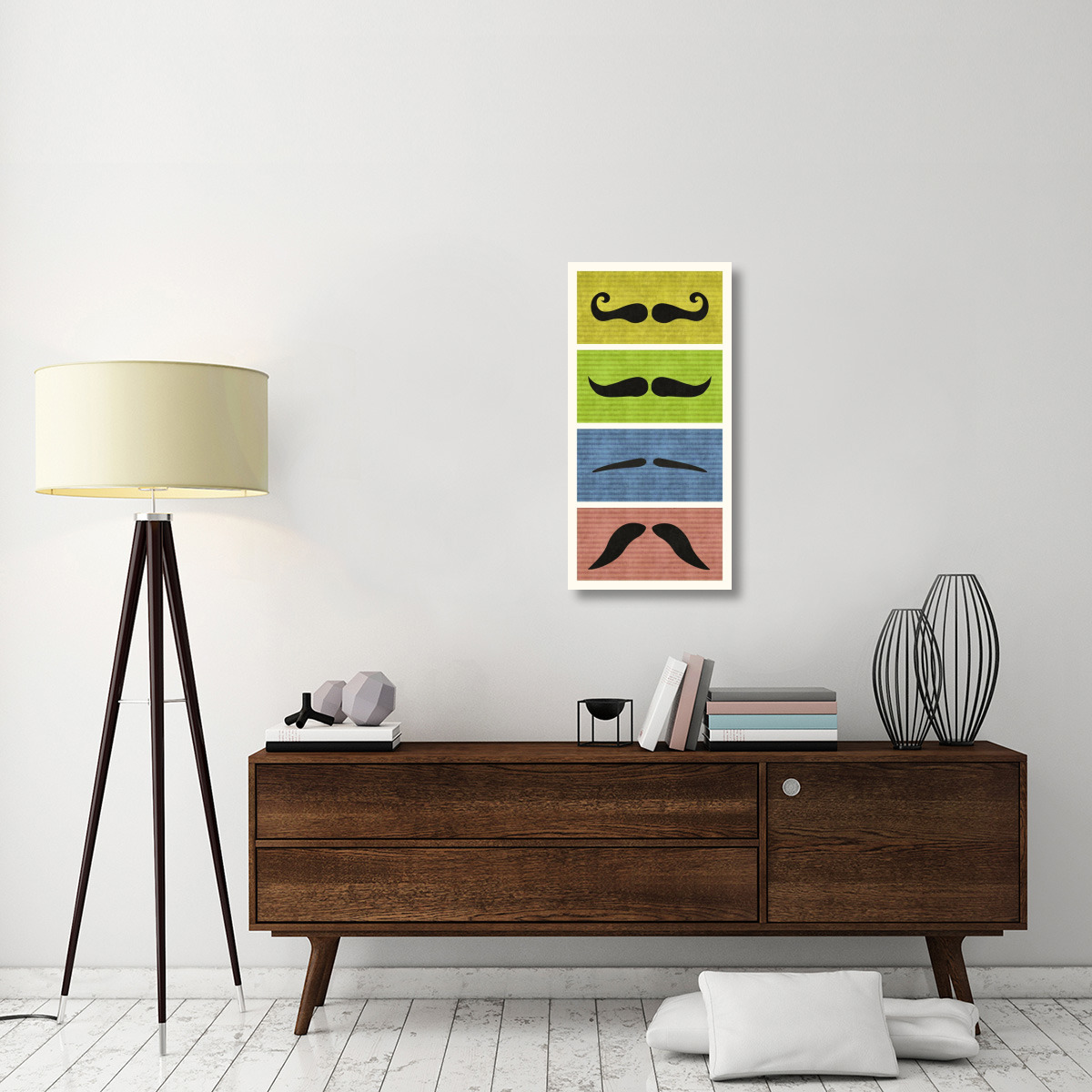 Mustache Stacked-Canvas Art-18&quotx36"