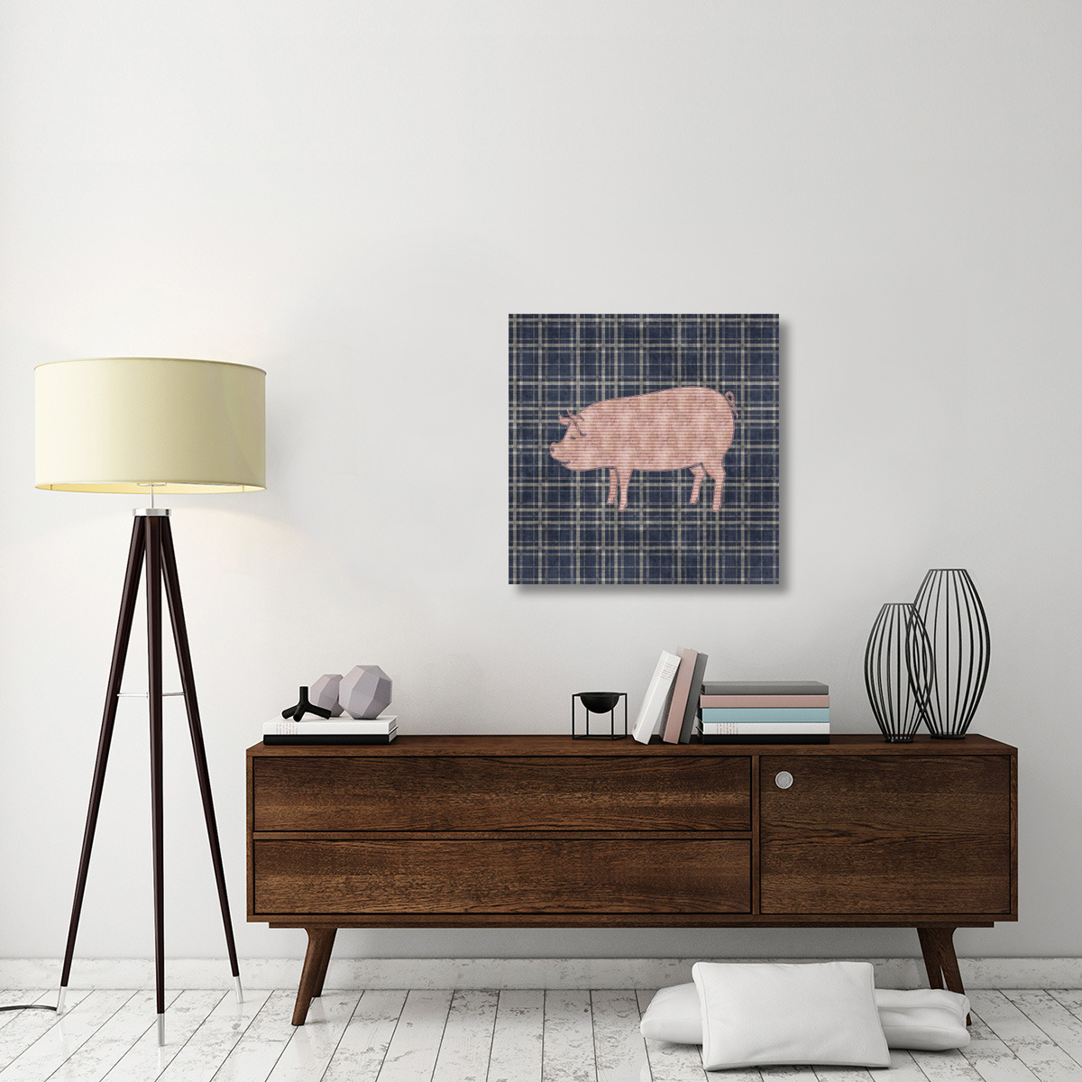 Country Style Pig-Canvas Art-30&quotx30"