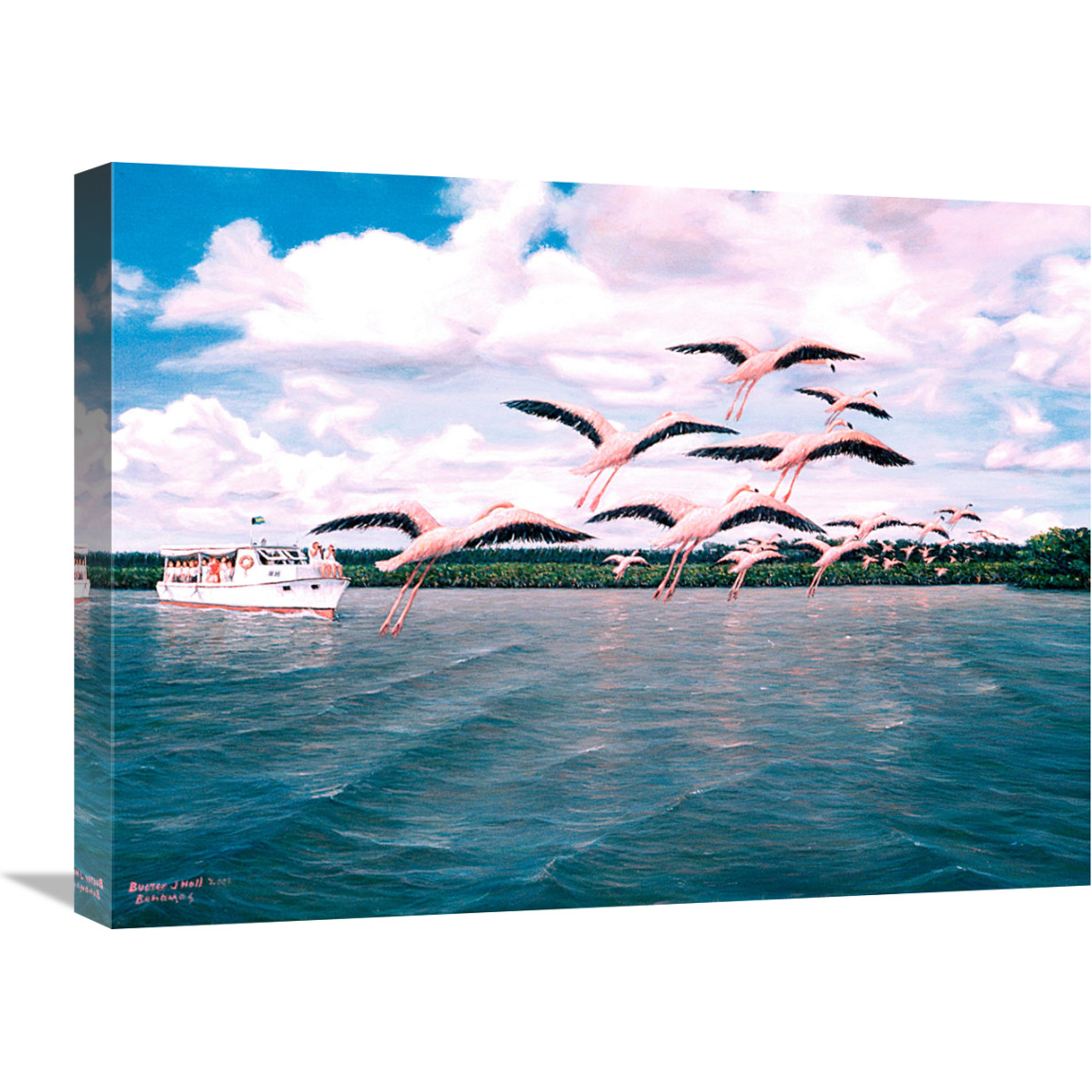 Flamingos-Canvas Art-24&quotx18"
