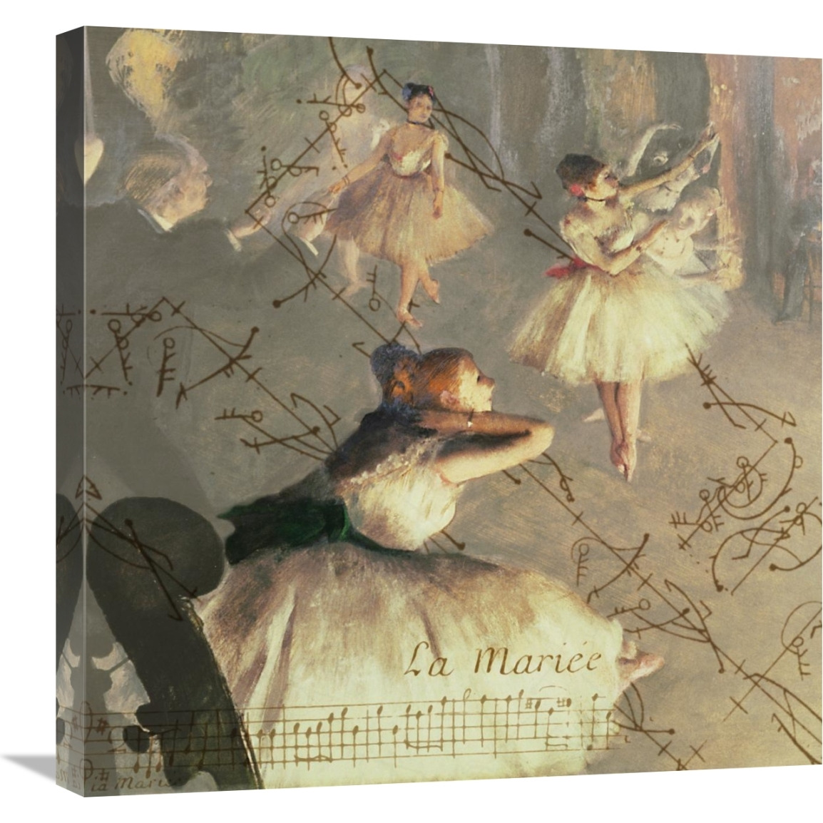 Degas Dancers Collage 4-Canvas Art-24&quotx24"