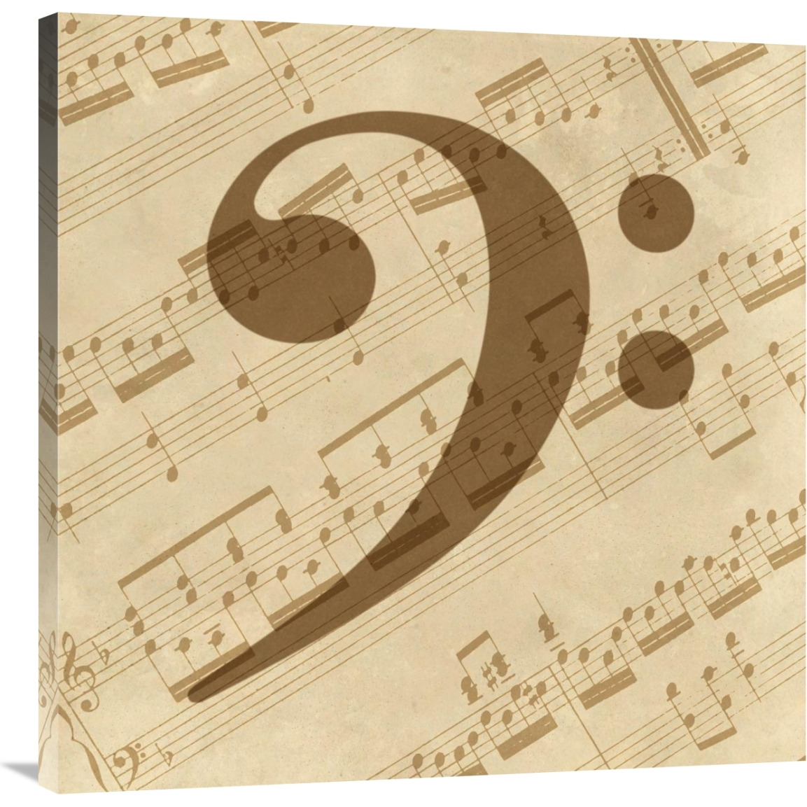 Music - Bass Clef-Canvas Art-36&quotx36"