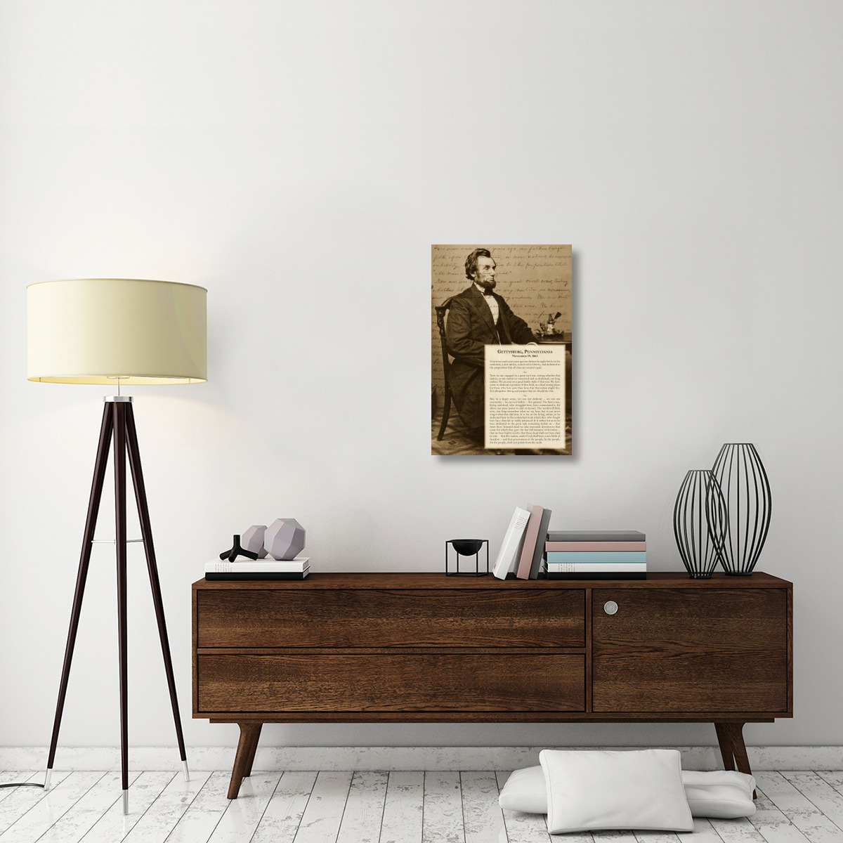 Abraham Lincoln - Gettysburg Address-Canvas Art-20&quotx30"