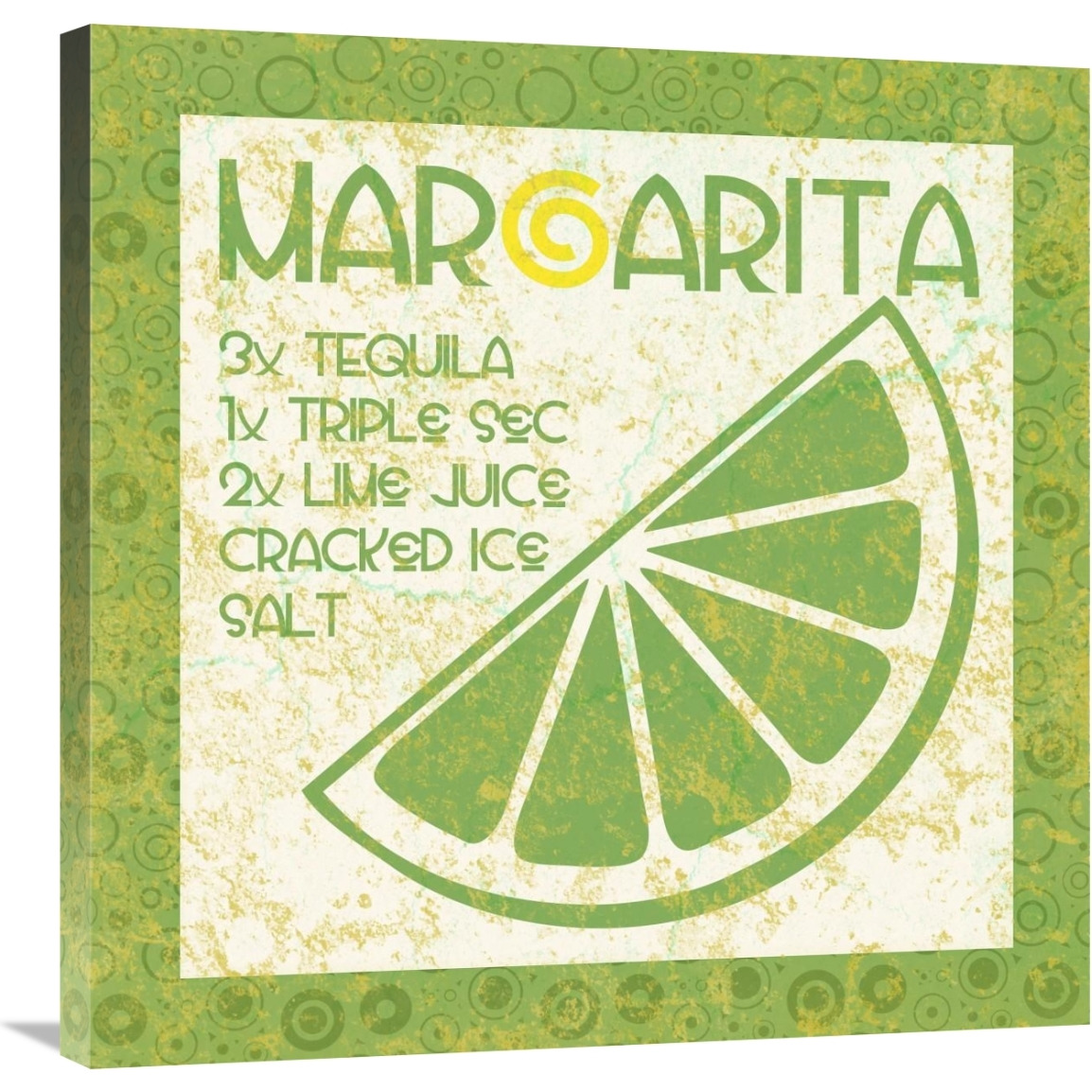 Cocktail Recipes - Margarita-Canvas Art-30&quotx30"