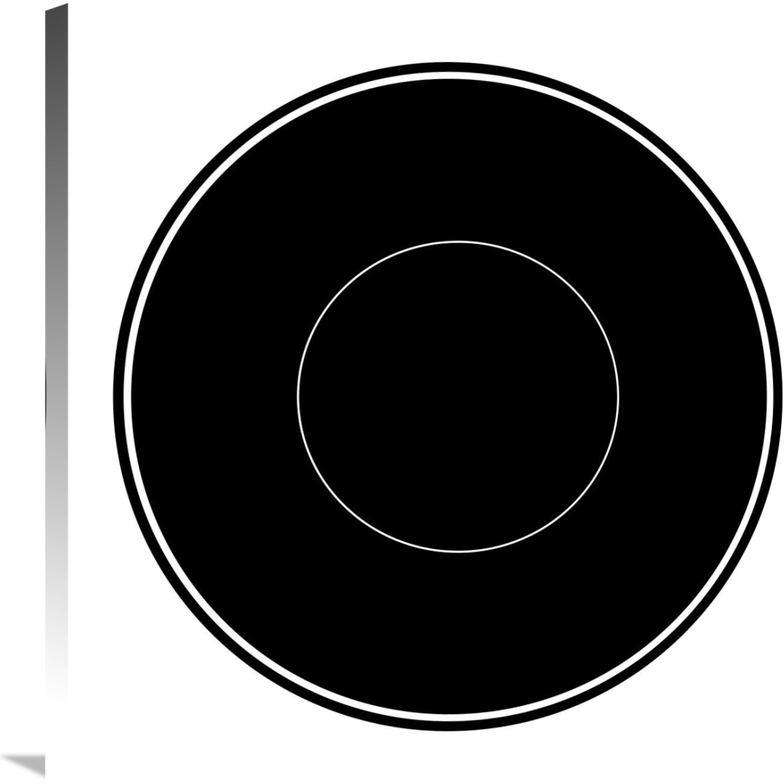 Mealtime Black on White - Plate-Canvas Art-30&quotx30"
