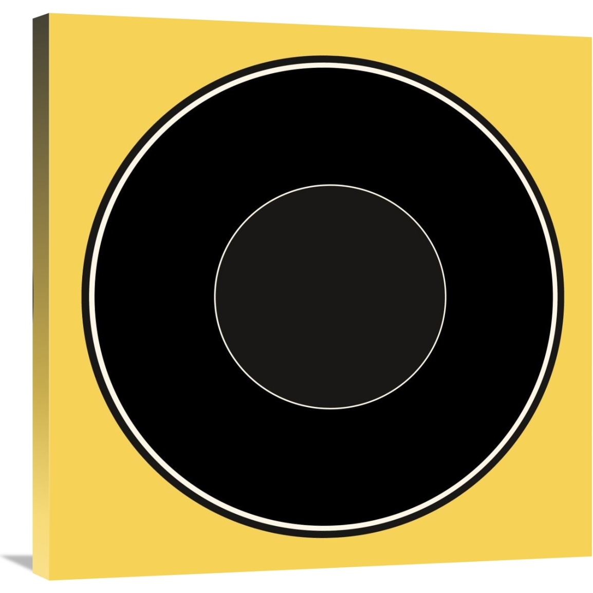 Mealtime Black on Yellow - Plate-Canvas Art-30&quotx30"