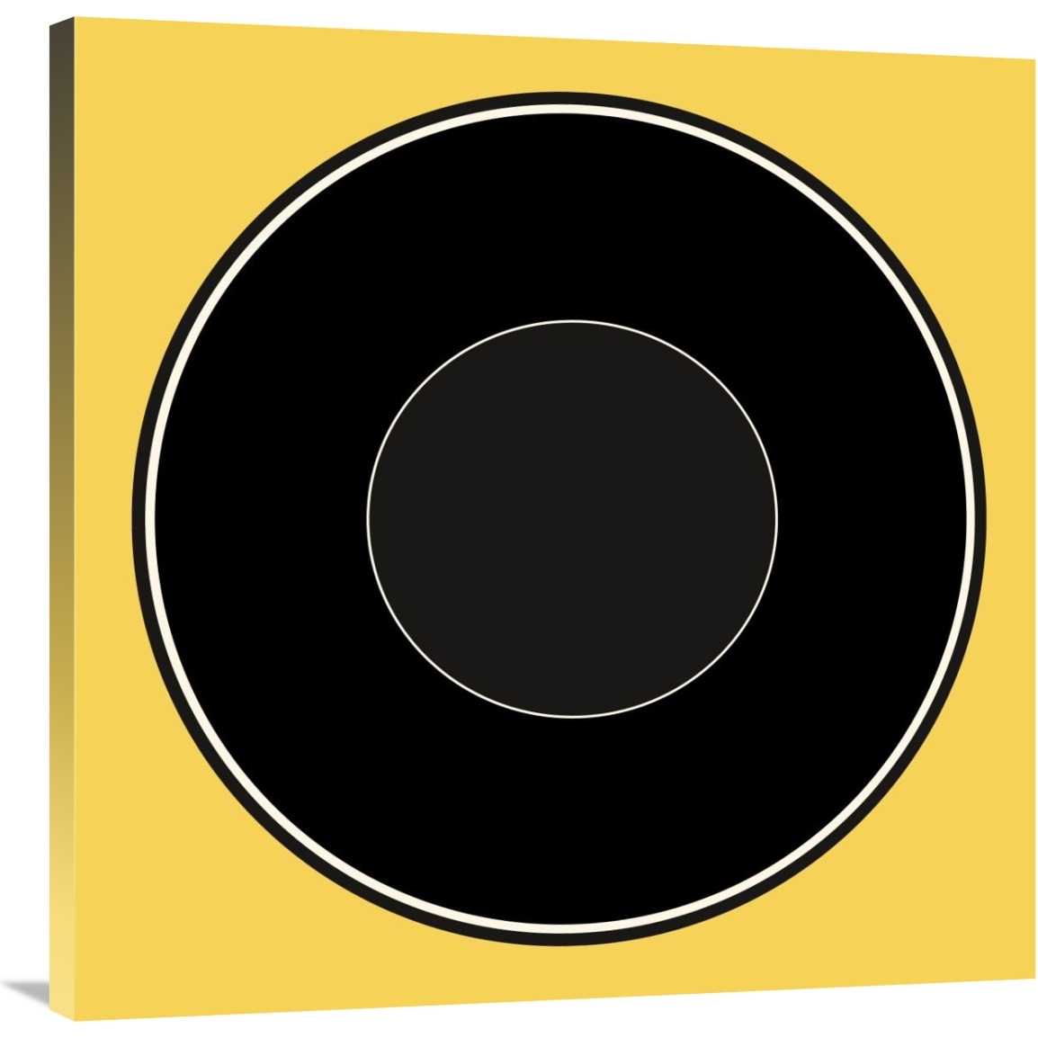 Mealtime Black on Yellow - Plate-Canvas Art-36&quotx36"