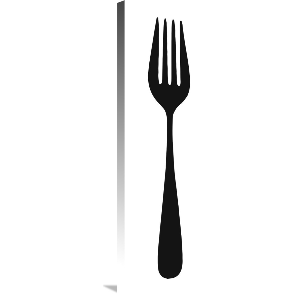 Mealtime Black on White - Fork-Canvas Art-12&quotx36"