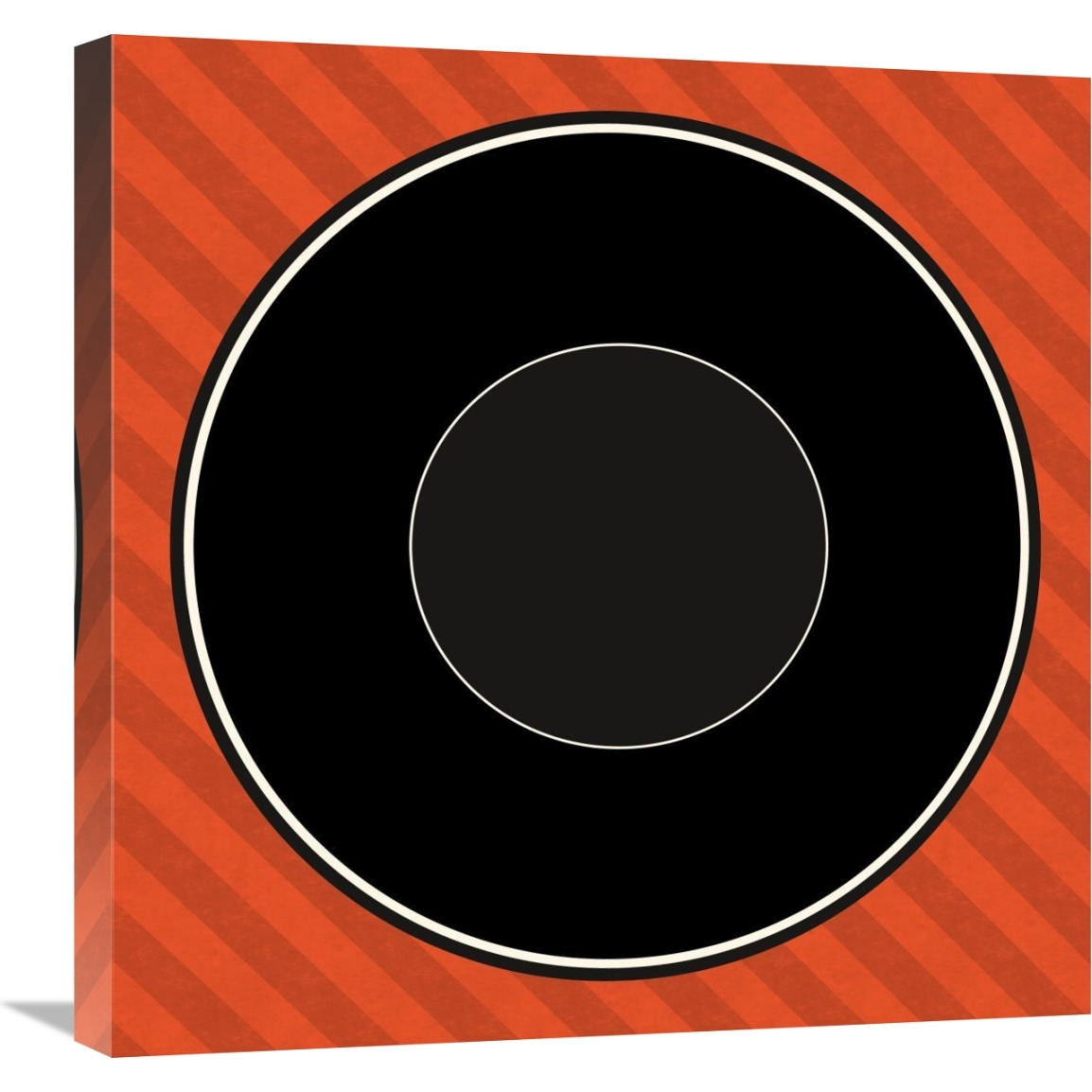 Mealtime Red Stripes - Plate-Canvas Art-24&quotx24"