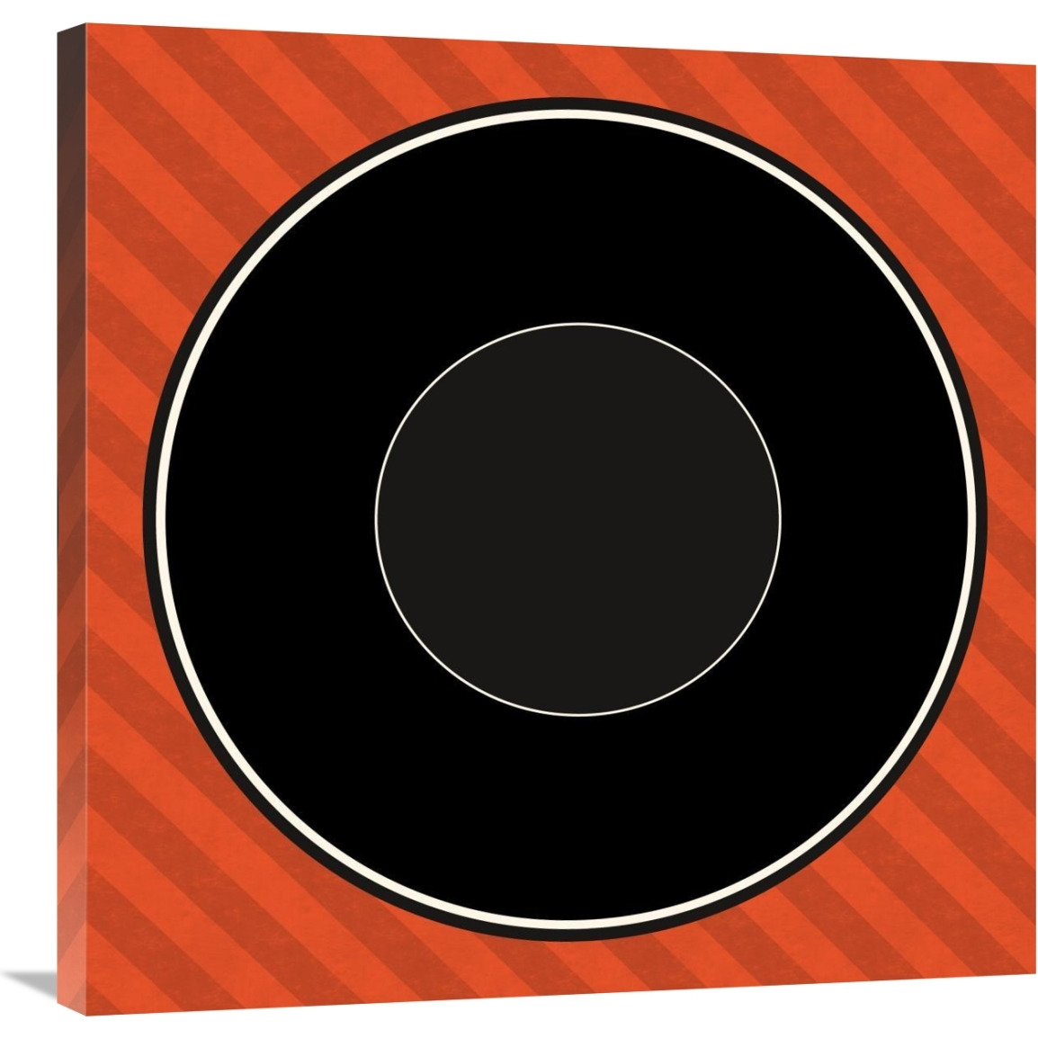 Mealtime Red Stripes - Plate-Canvas Art-30&quotx30"