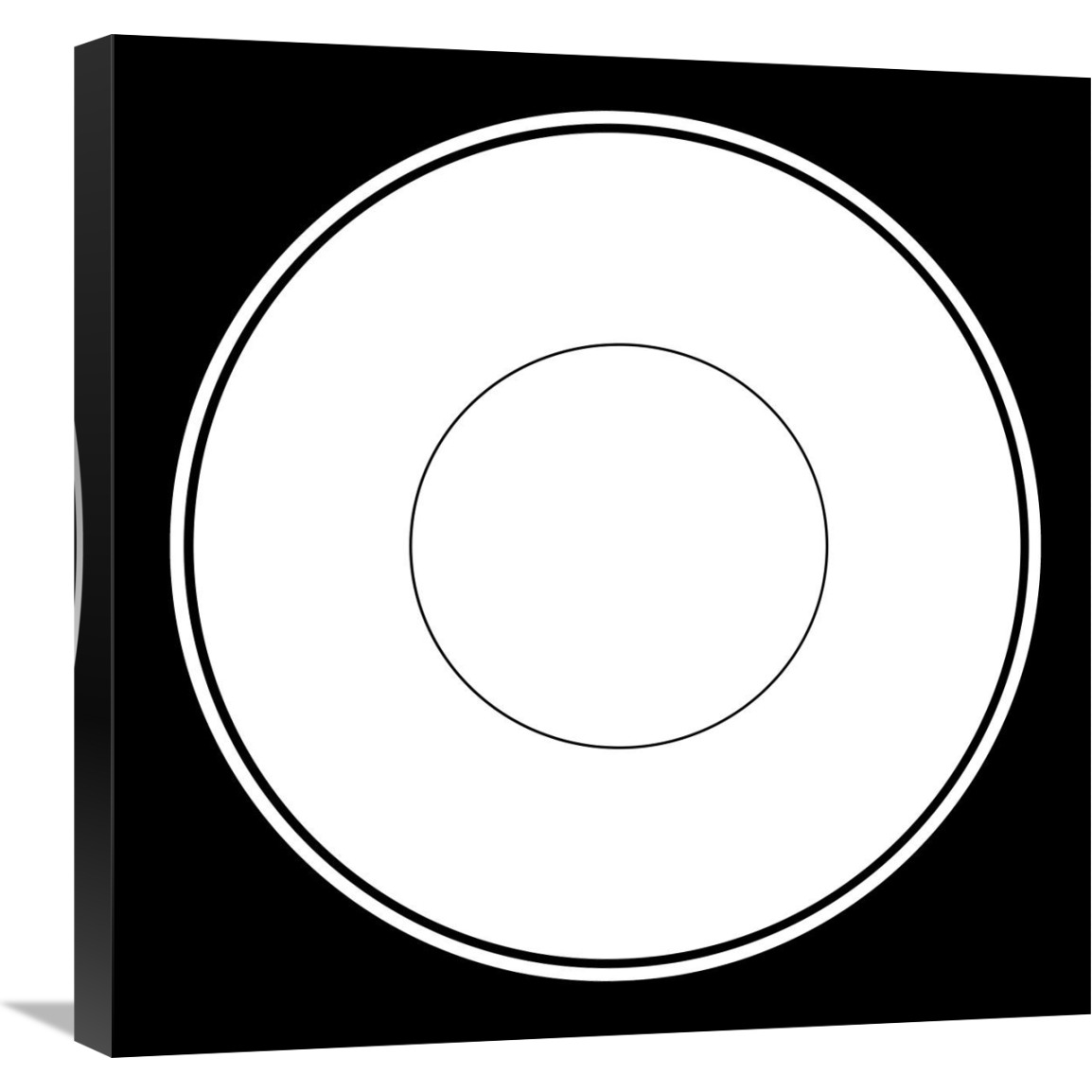 Mealtime White on Black - Plate-Canvas Art-24&quotx24"