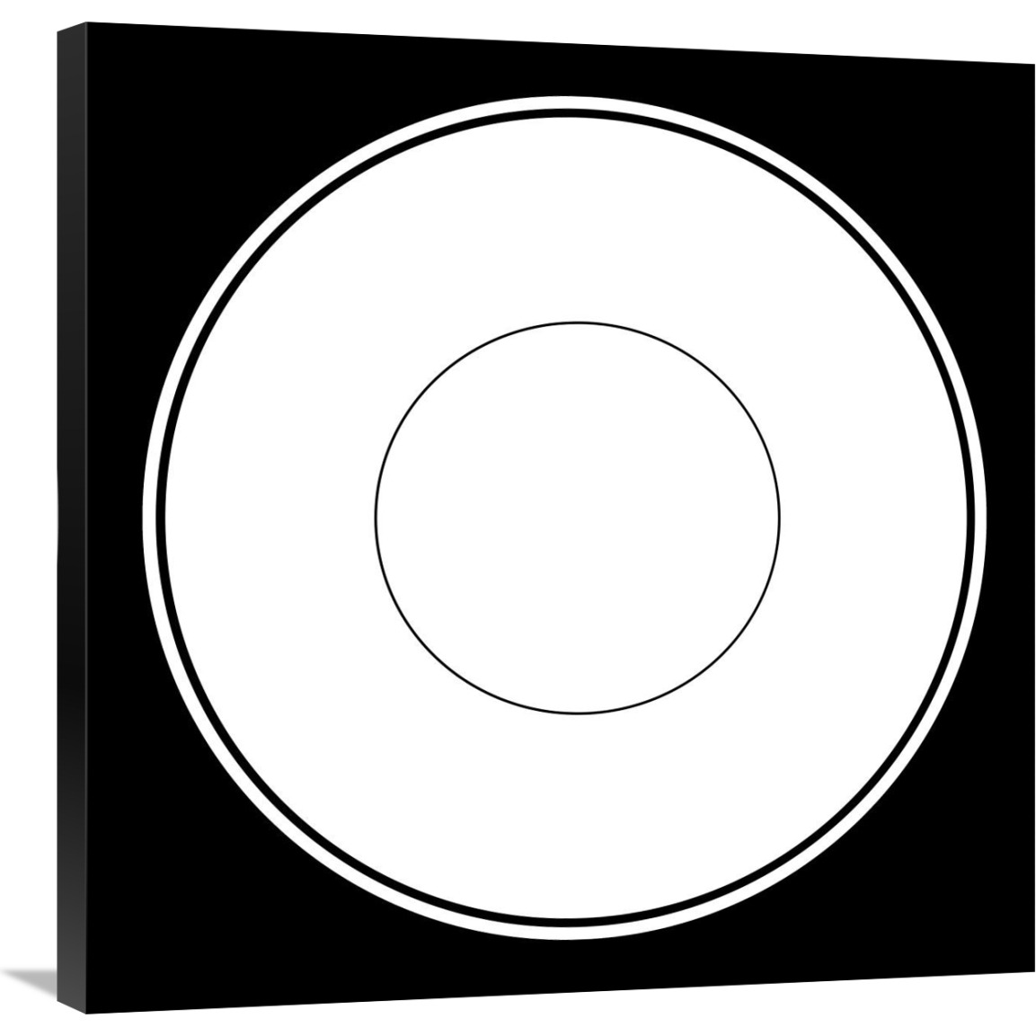 Mealtime White on Black - Plate-Canvas Art-30&quotx30"