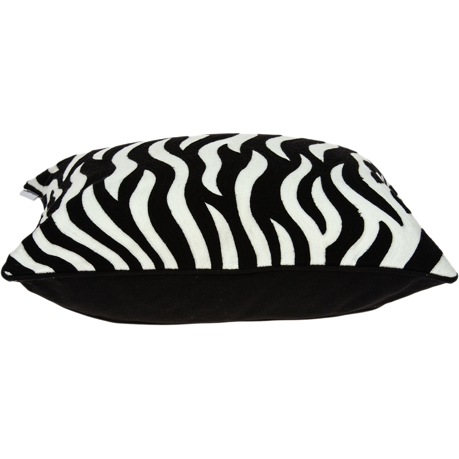 Parkland Collection Simba Transitional Black and White Zebra Pillow Cover With Poly Insert