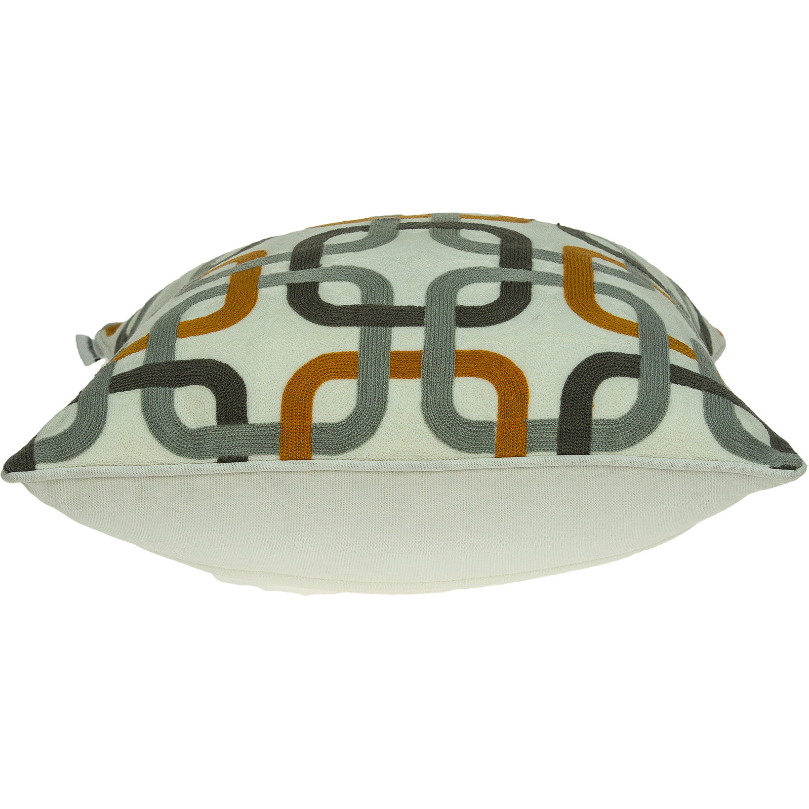Parkland Collection Boxer Transitional Grey and Orange Pillow Cover With Poly Insert