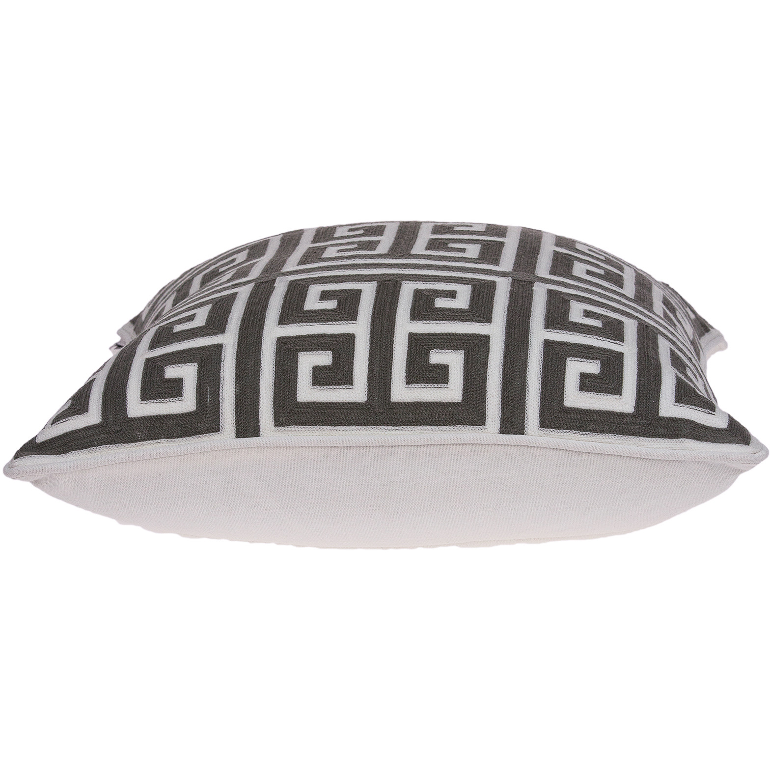 Parkland Collection Adora Transitional Grey and White Pillow Cover With Poly Insert