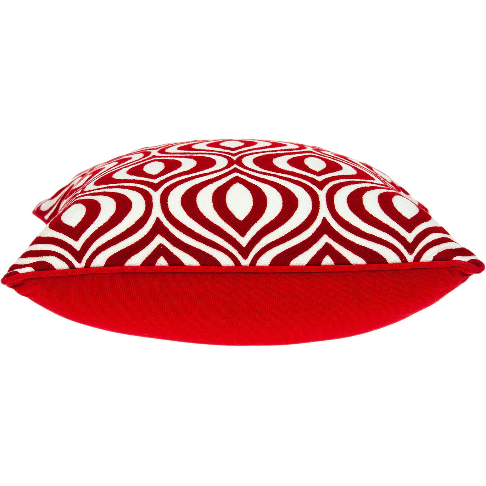 Parkland Collection Altia Transitional Red and White Pillow Cover With Poly Insert