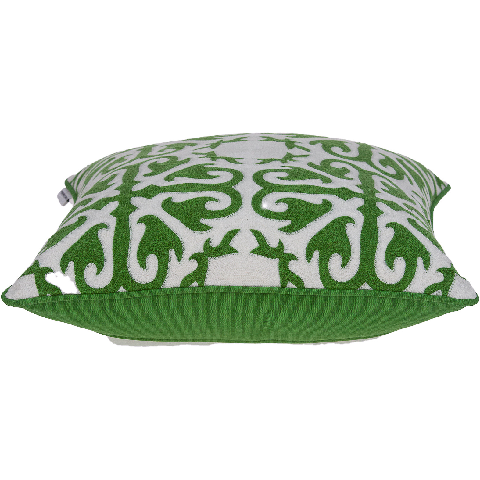 Parkland Collection Ceti Traditional Green and White Pillow Cover With Poly Insert